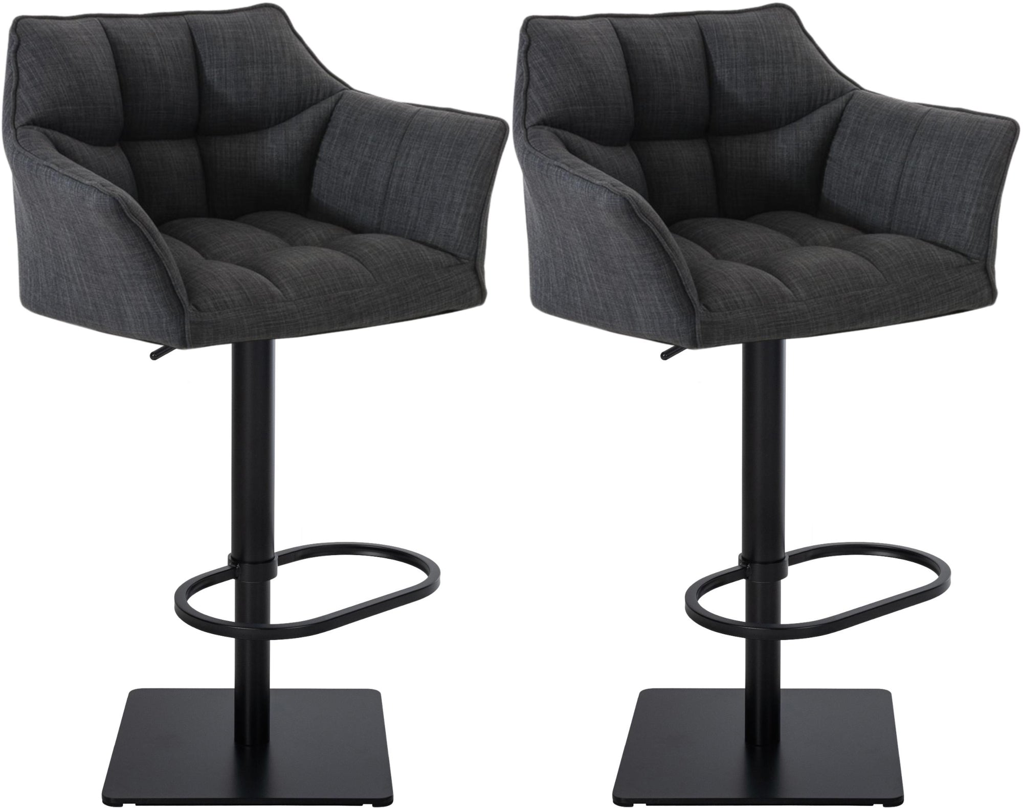 2er Set Barhocker Damaso Stoffbezug