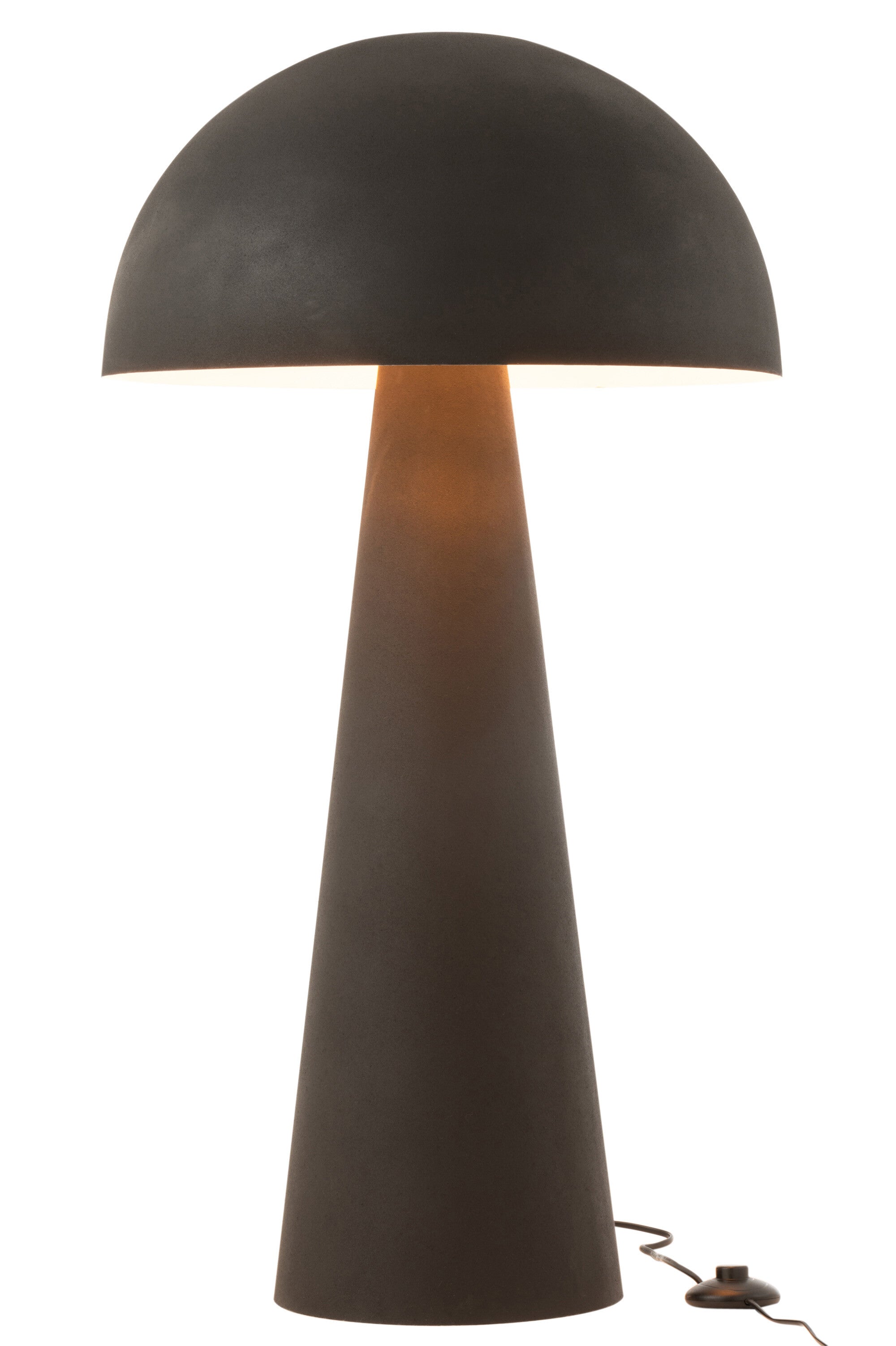 Große Designerlampe Black Mushroom in Pilzform - Elegantes Mattschwarz