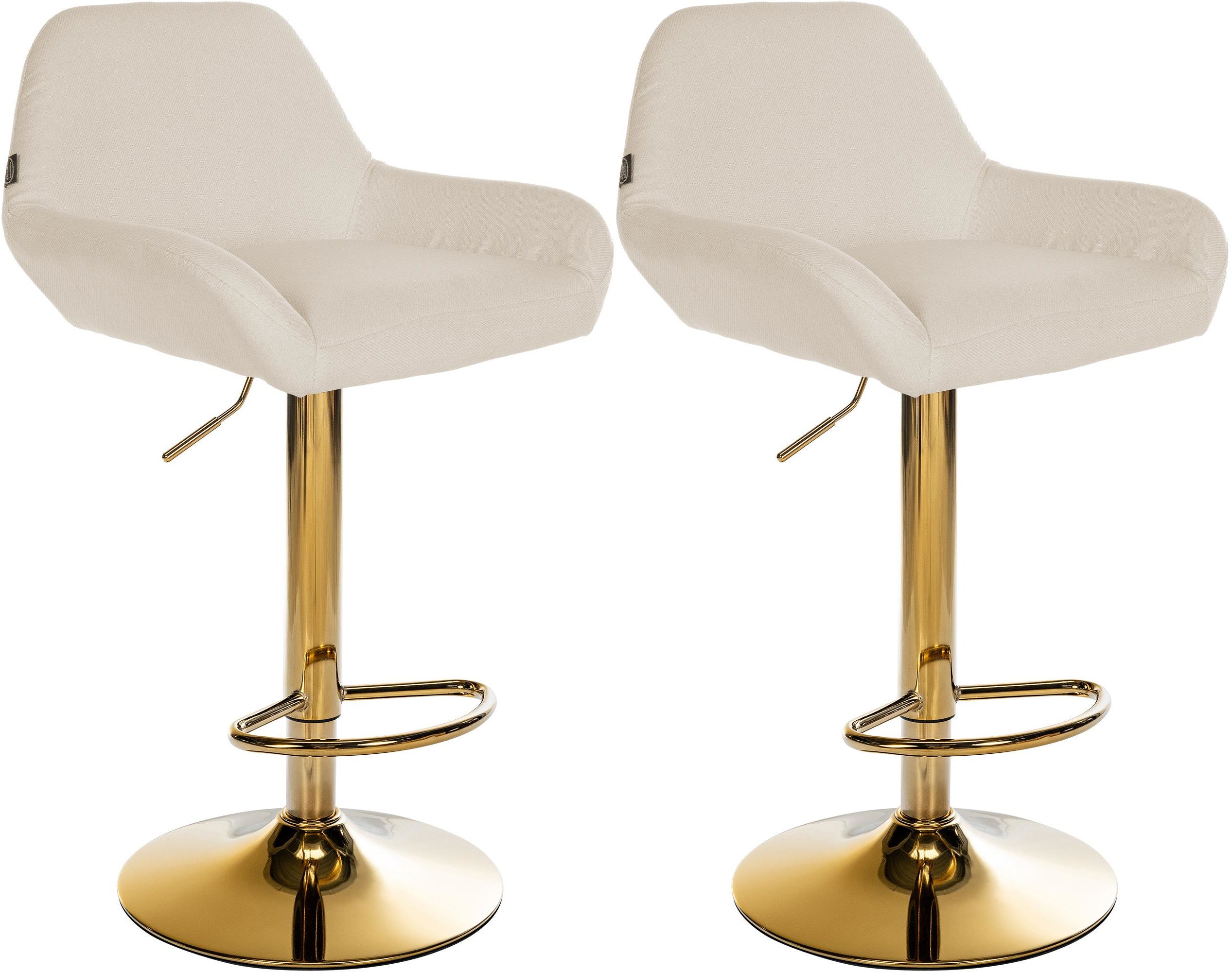 Set of 2 bar stools Braga gold fabric