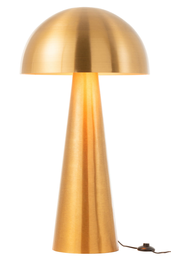Große Designerlampe Golden Mushroom in Pilzform - Mattgoldenes Metall