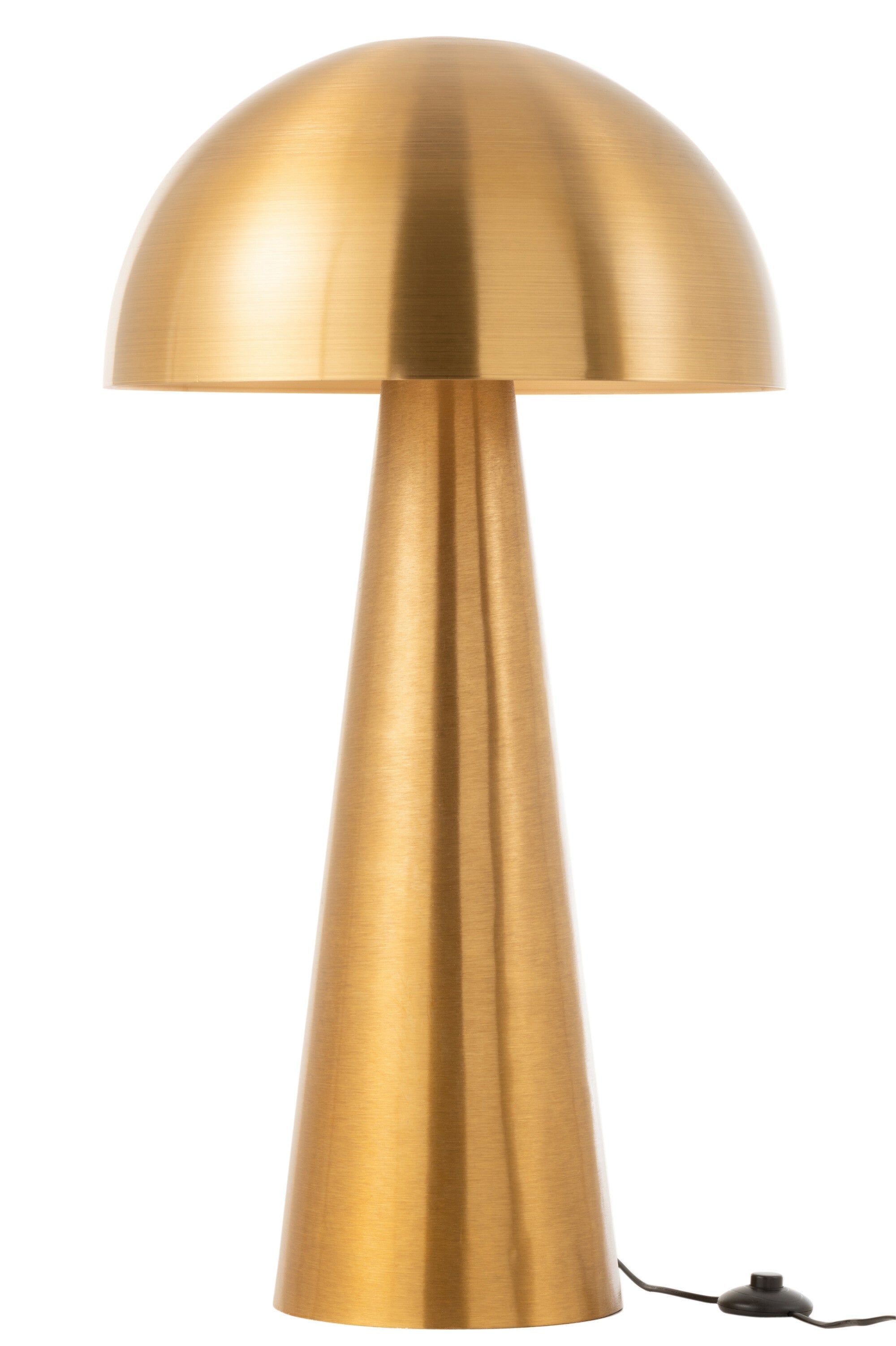 Große Designerlampe Golden Mushroom in Pilzform - Mattgoldenes Metall