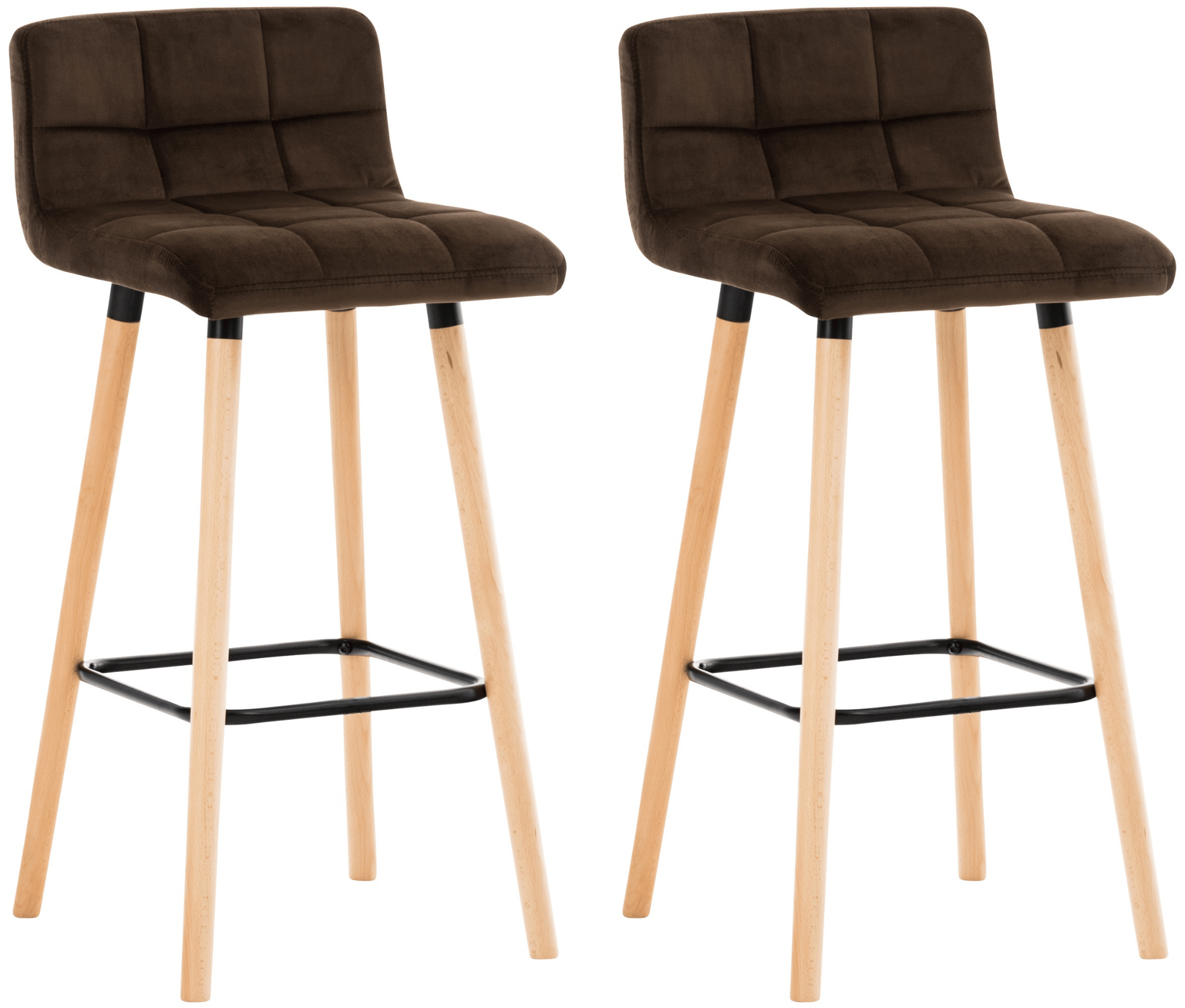 Set van 2 barkrukken Lincoln fluweel