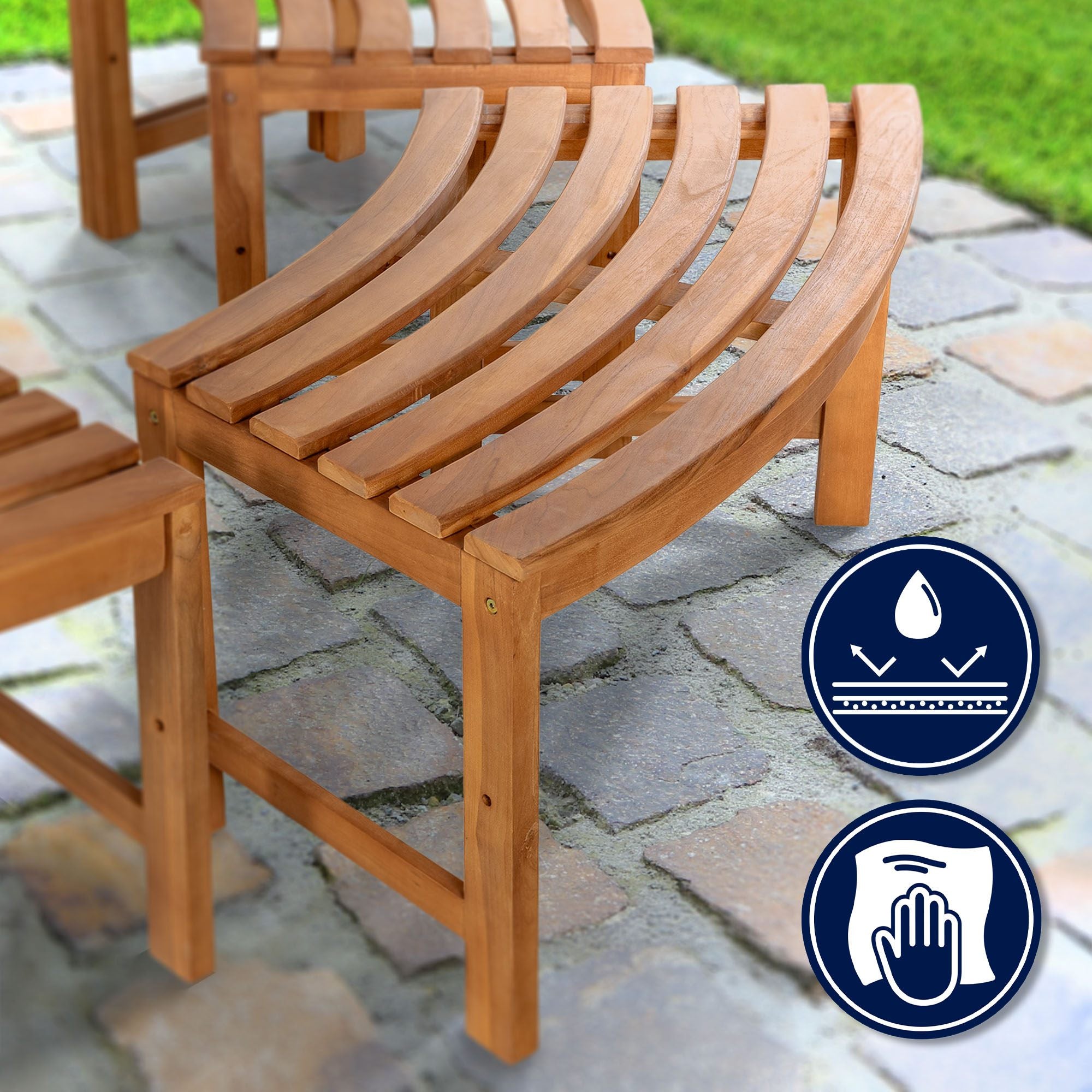 Baumbank Male halbrund ohne Rückenlehne 250 cm