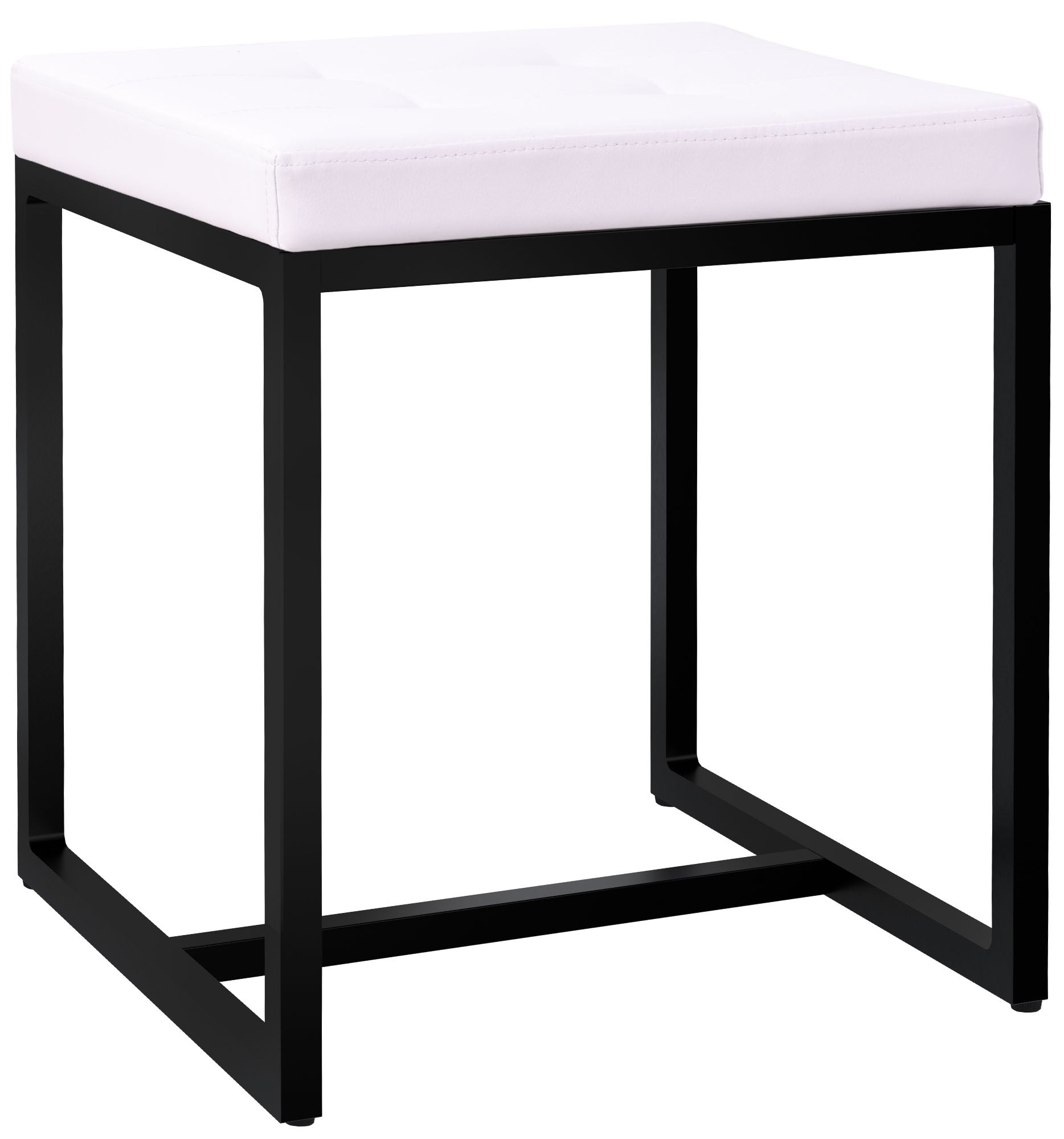 Sitzhocker Barci mit schwarzem Gestell