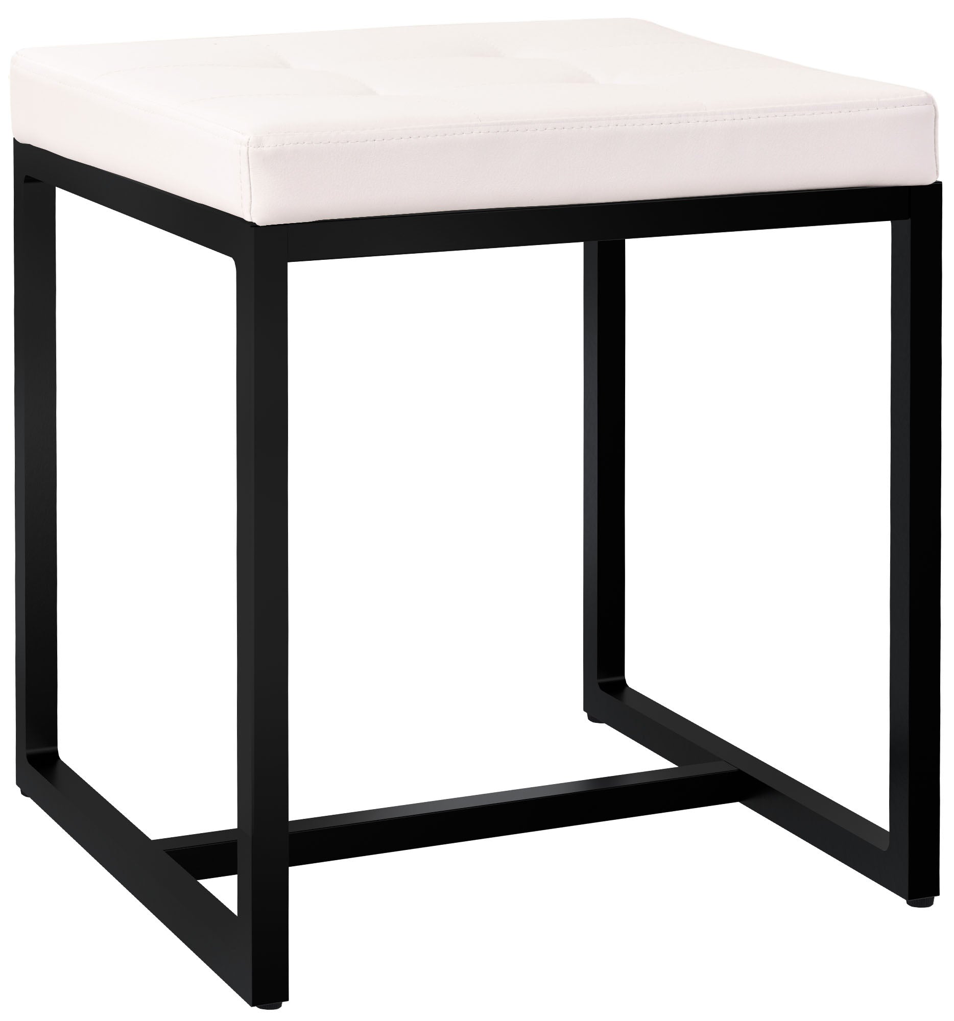 Sitzhocker Barci mit schwarzem Gestell