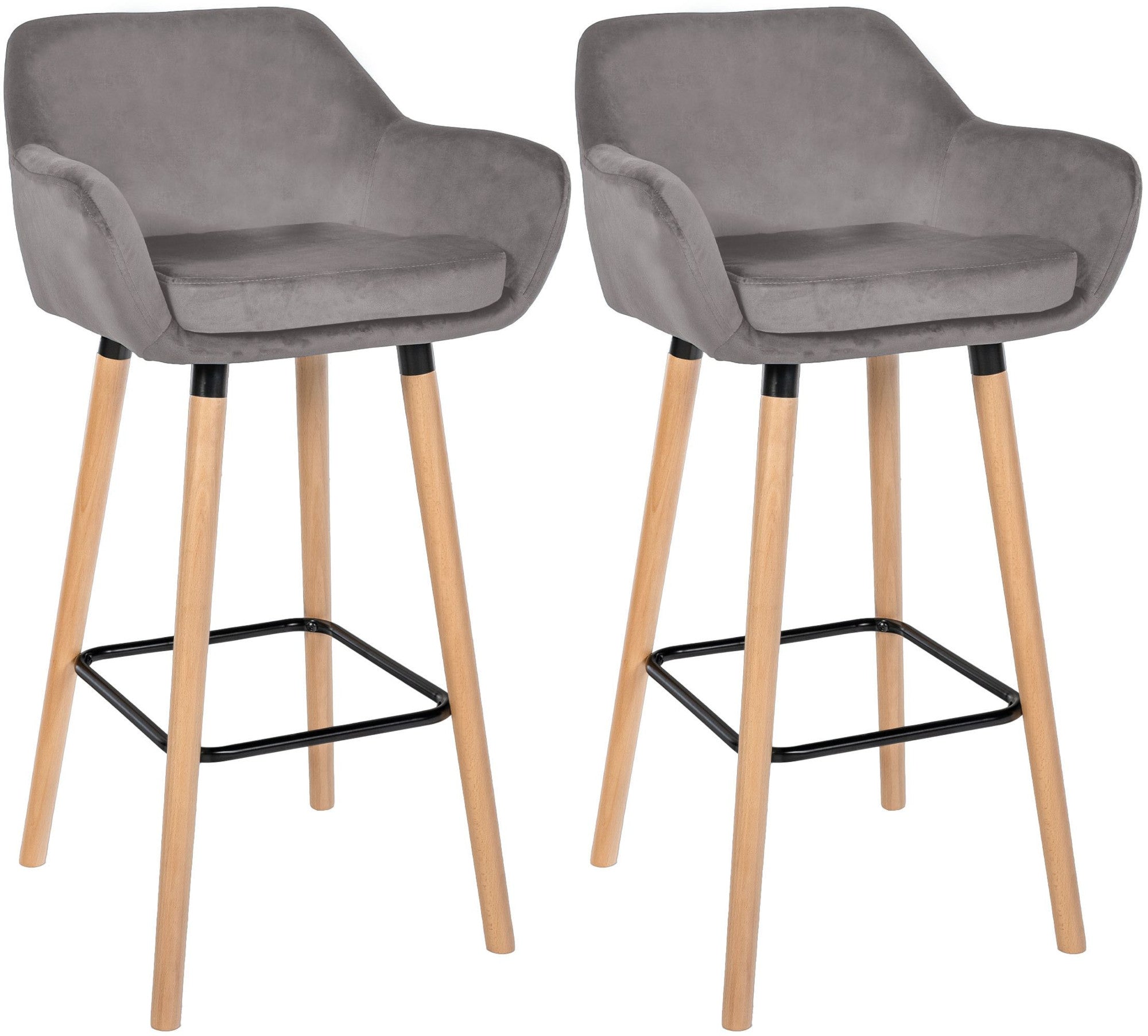 2er Set Barhocker Grant Samt