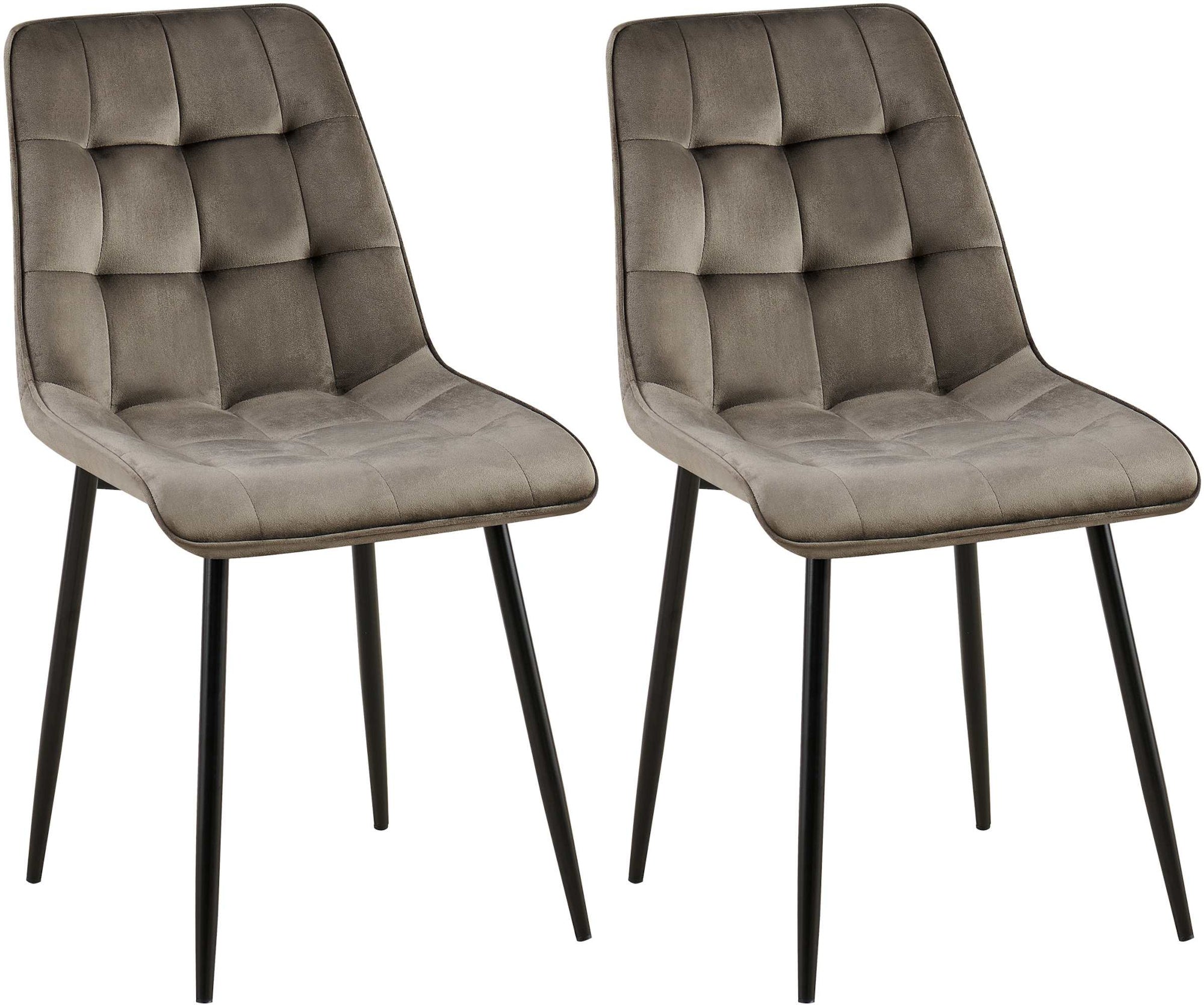 Set van 2 Gifford eetkamerstoelen met fluwelen bekleding