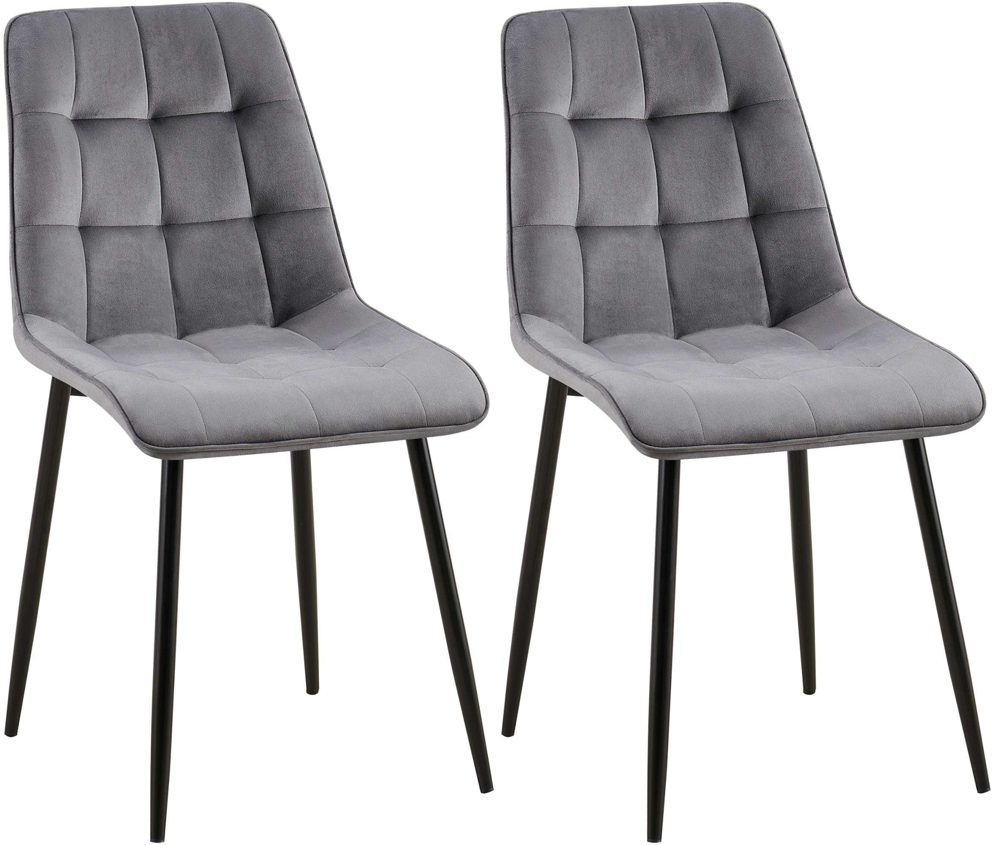 Set van 2 Gifford eetkamerstoelen met fluwelen bekleding