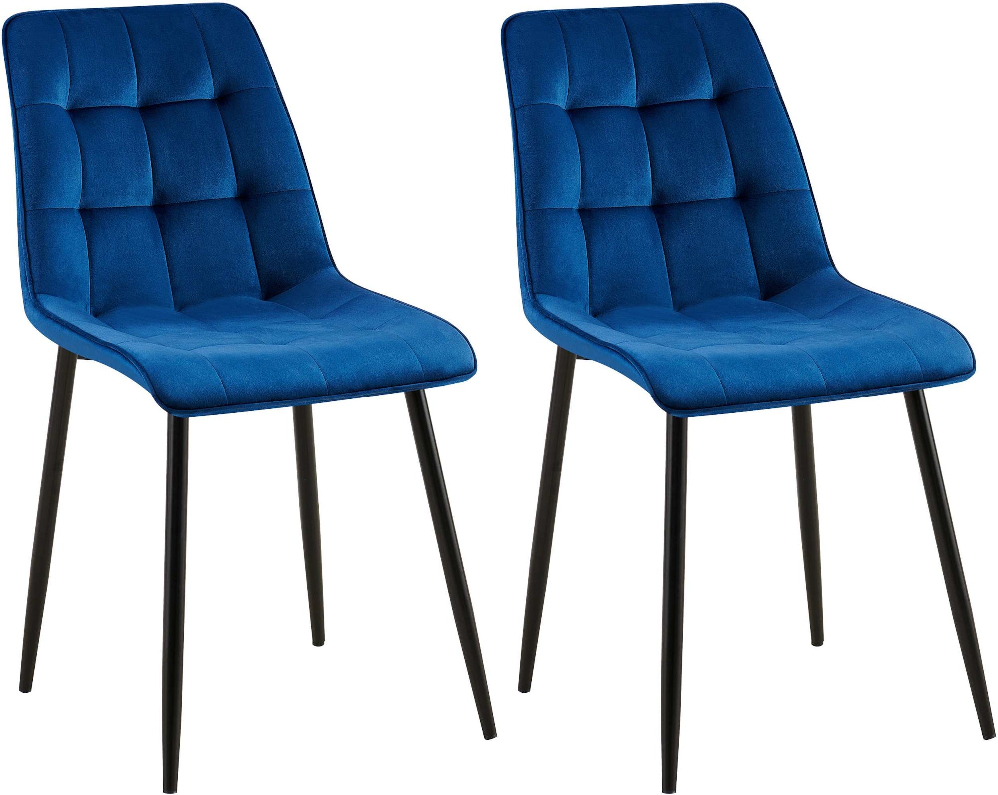 Set van 2 Gifford eetkamerstoelen met fluwelen bekleding