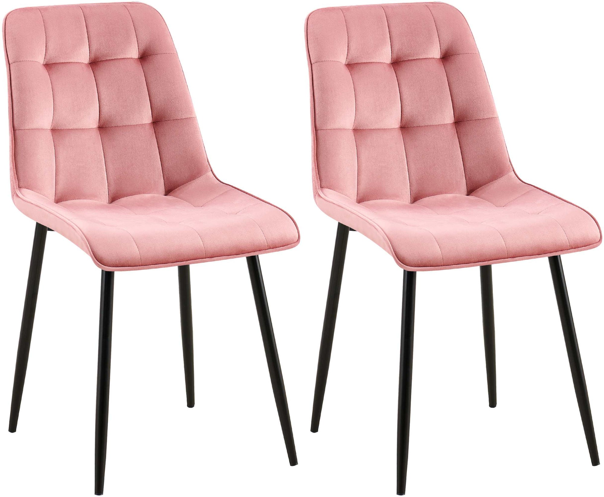 Set van 2 Gifford eetkamerstoelen met fluwelen bekleding