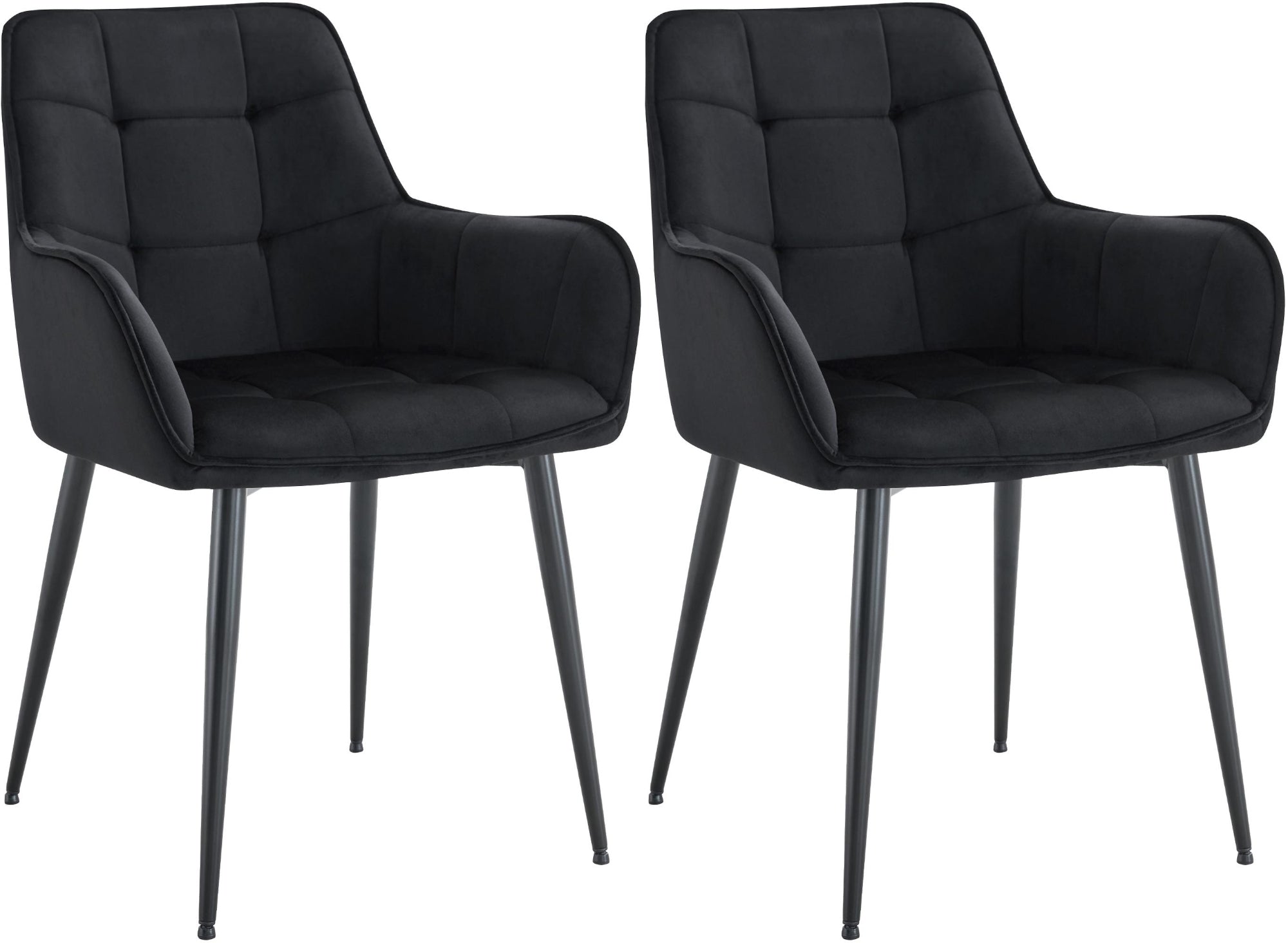 Set van 2 Ferndale fluwelen eetkamerstoelen