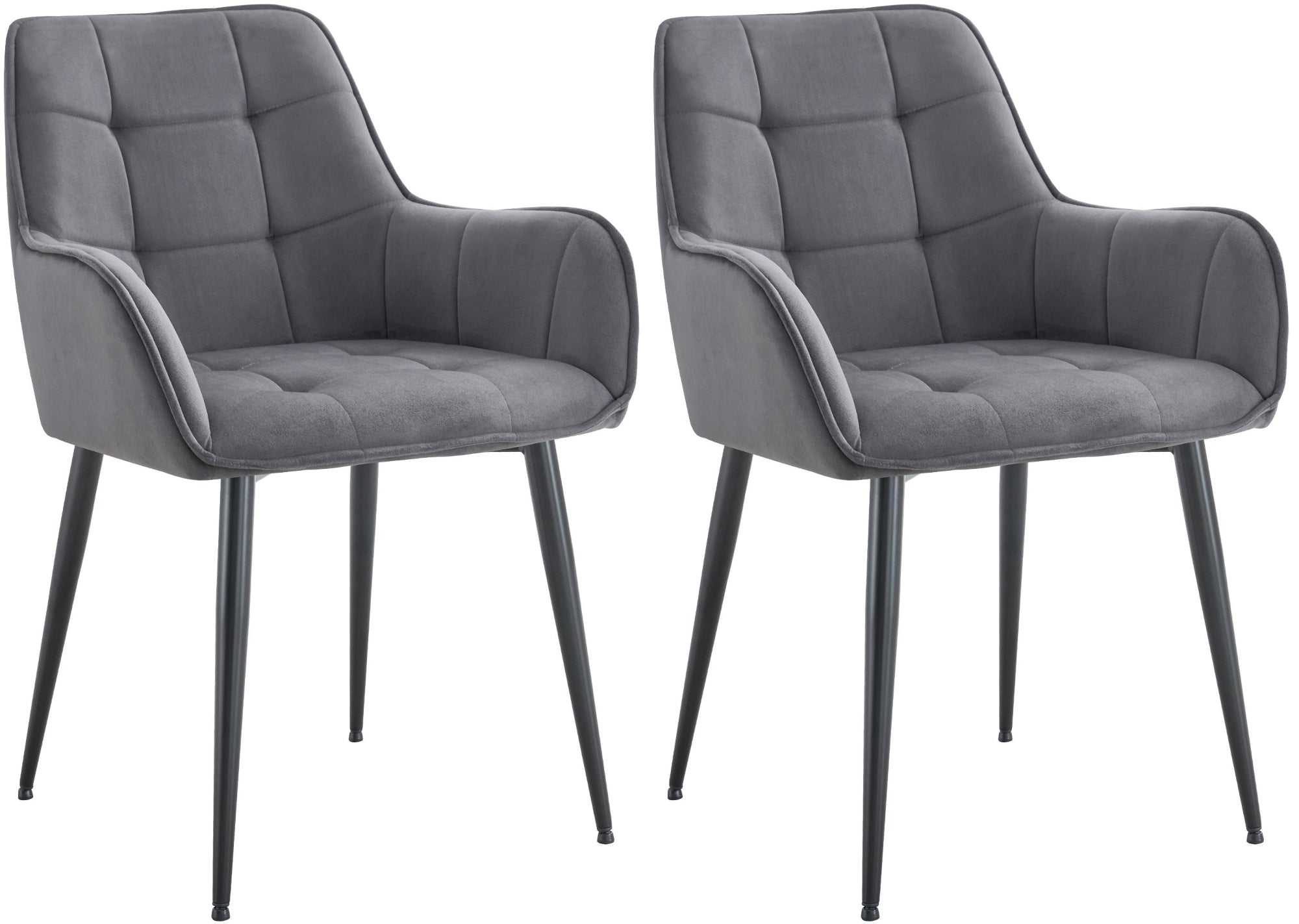 2er Set Esszimmerstuhl Ferndale Samt