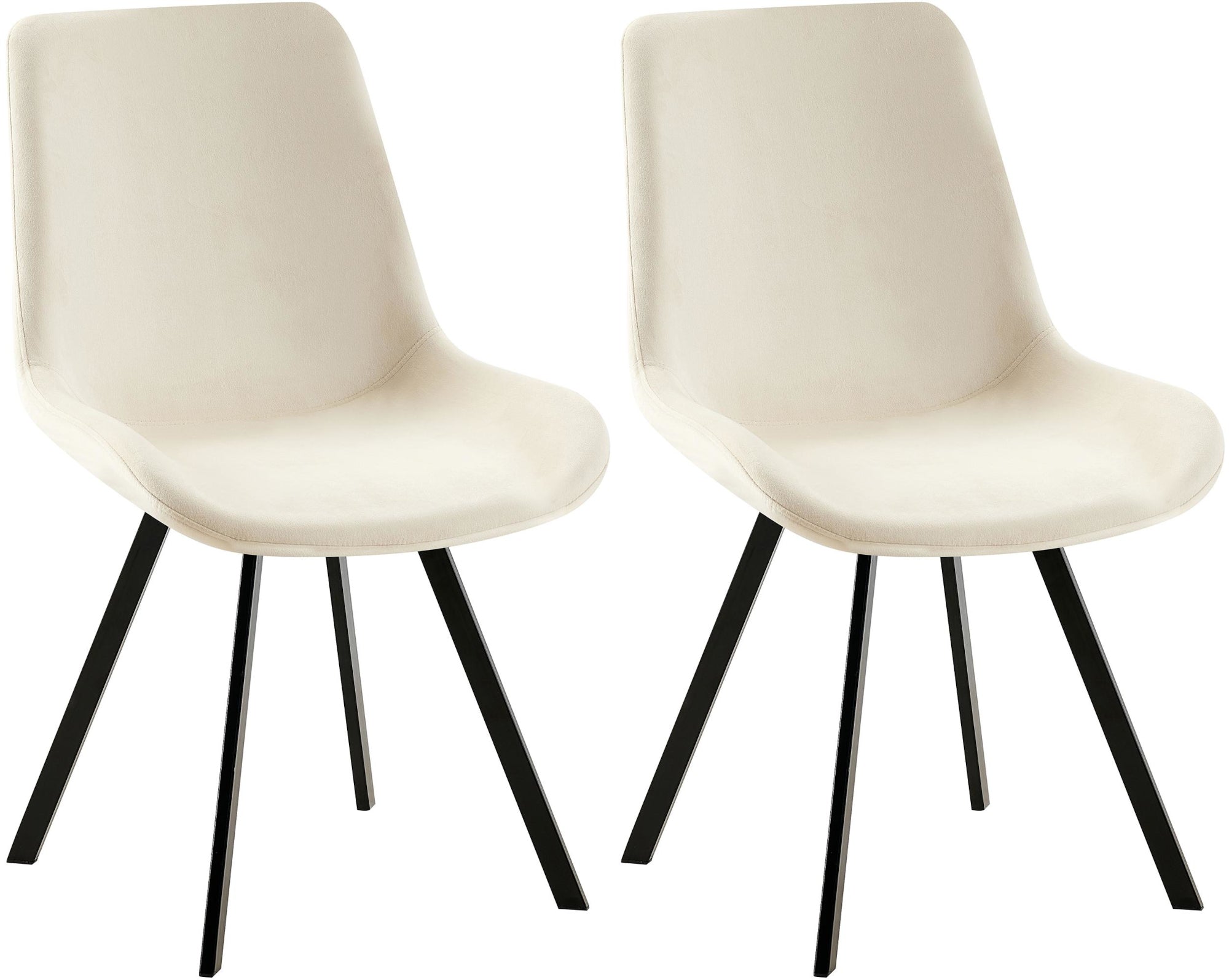 Set van 2 Lewes fluwelen eetkamerstoelen