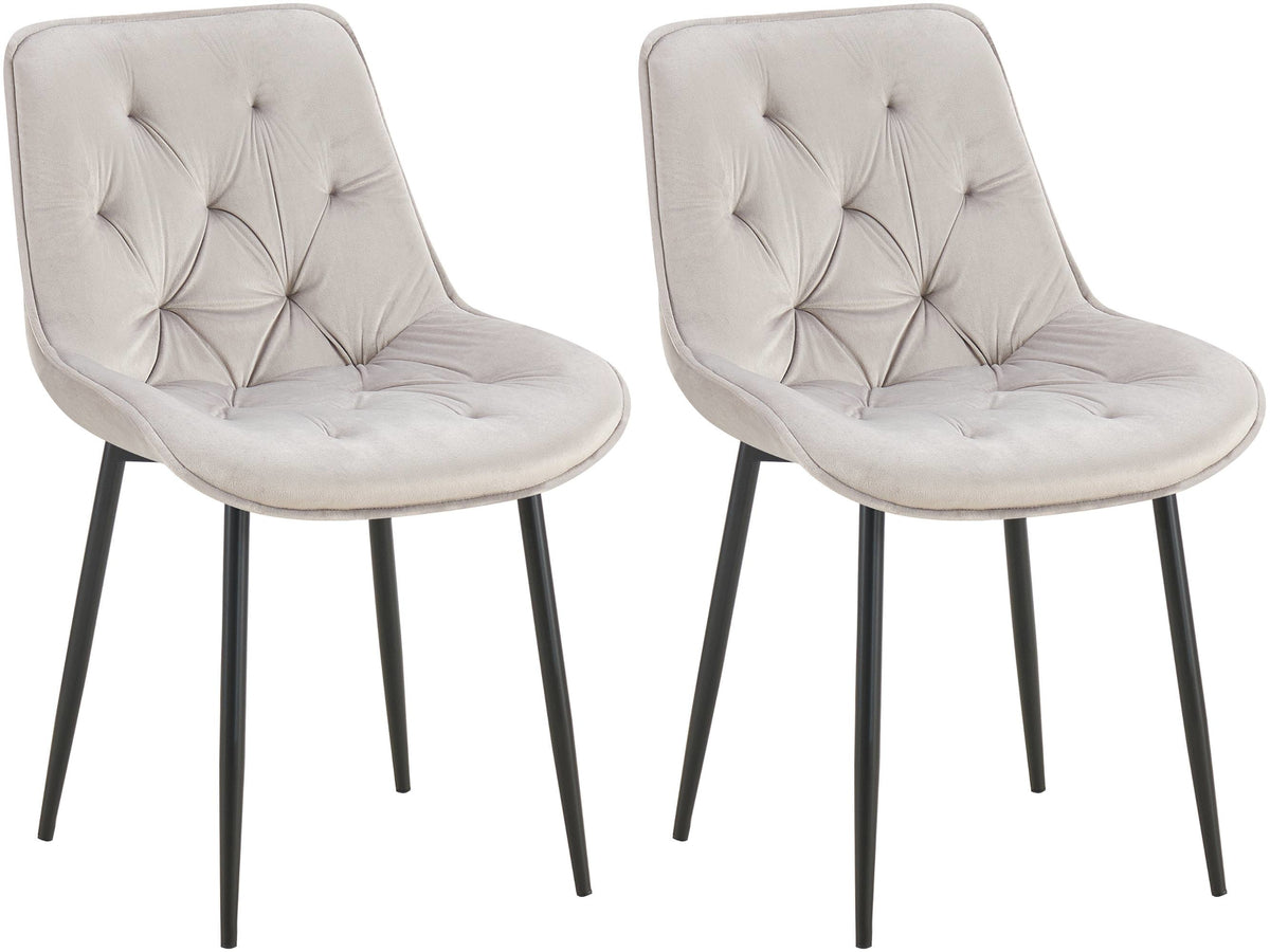 Set van 2 Wallace fluwelen eetkamerstoelen
