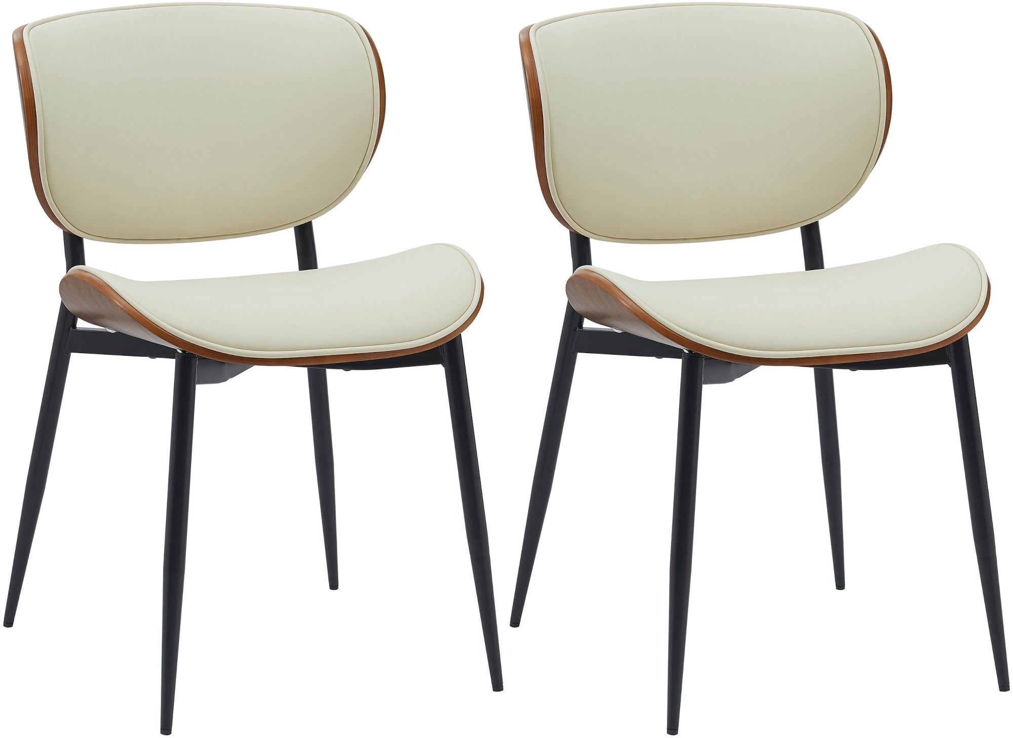 Set van 2 eetkamerstoelen Enid met kunstlederen of stoffen bekleding