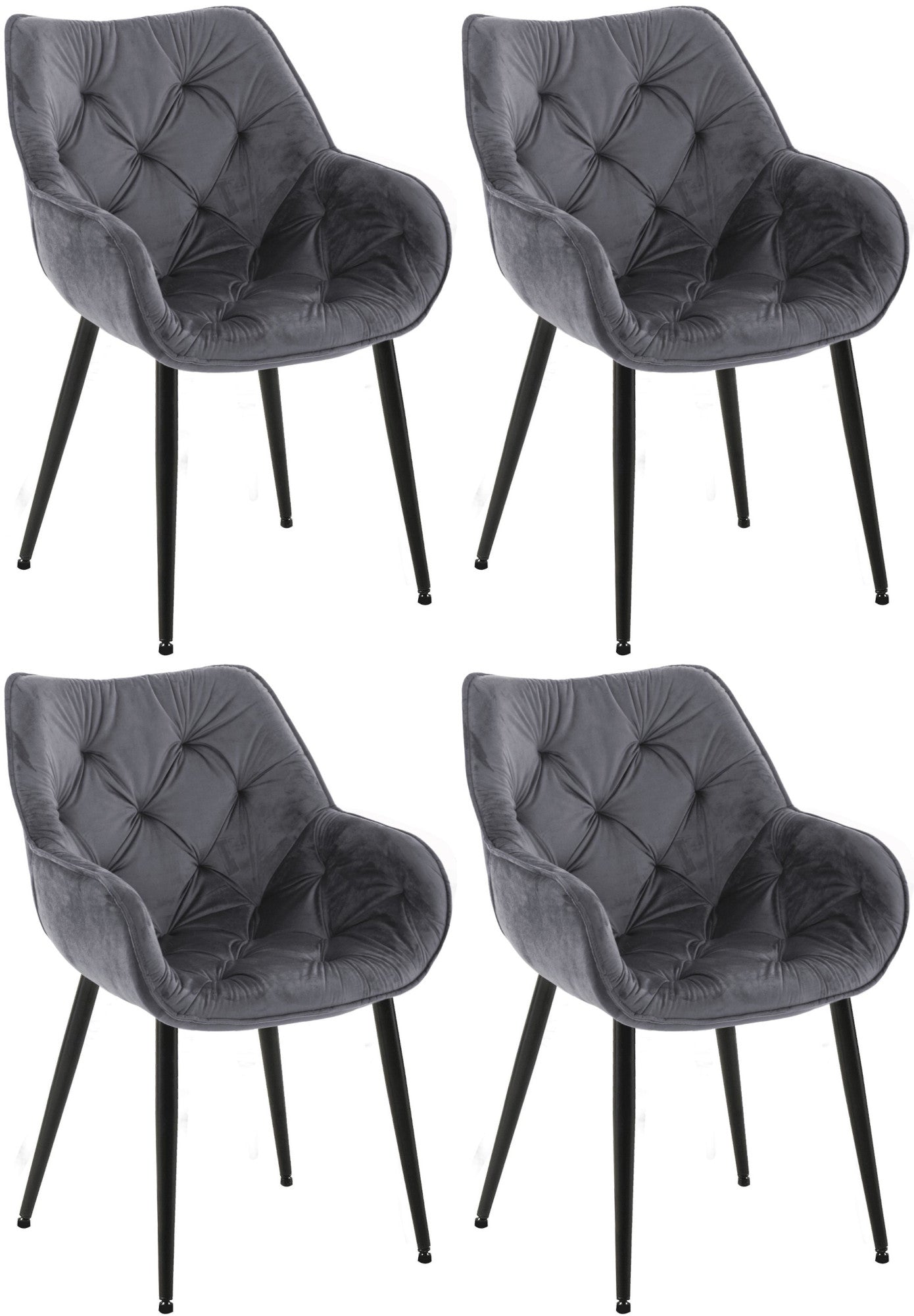 Set van 4 Tanna fluwelen stoelen
