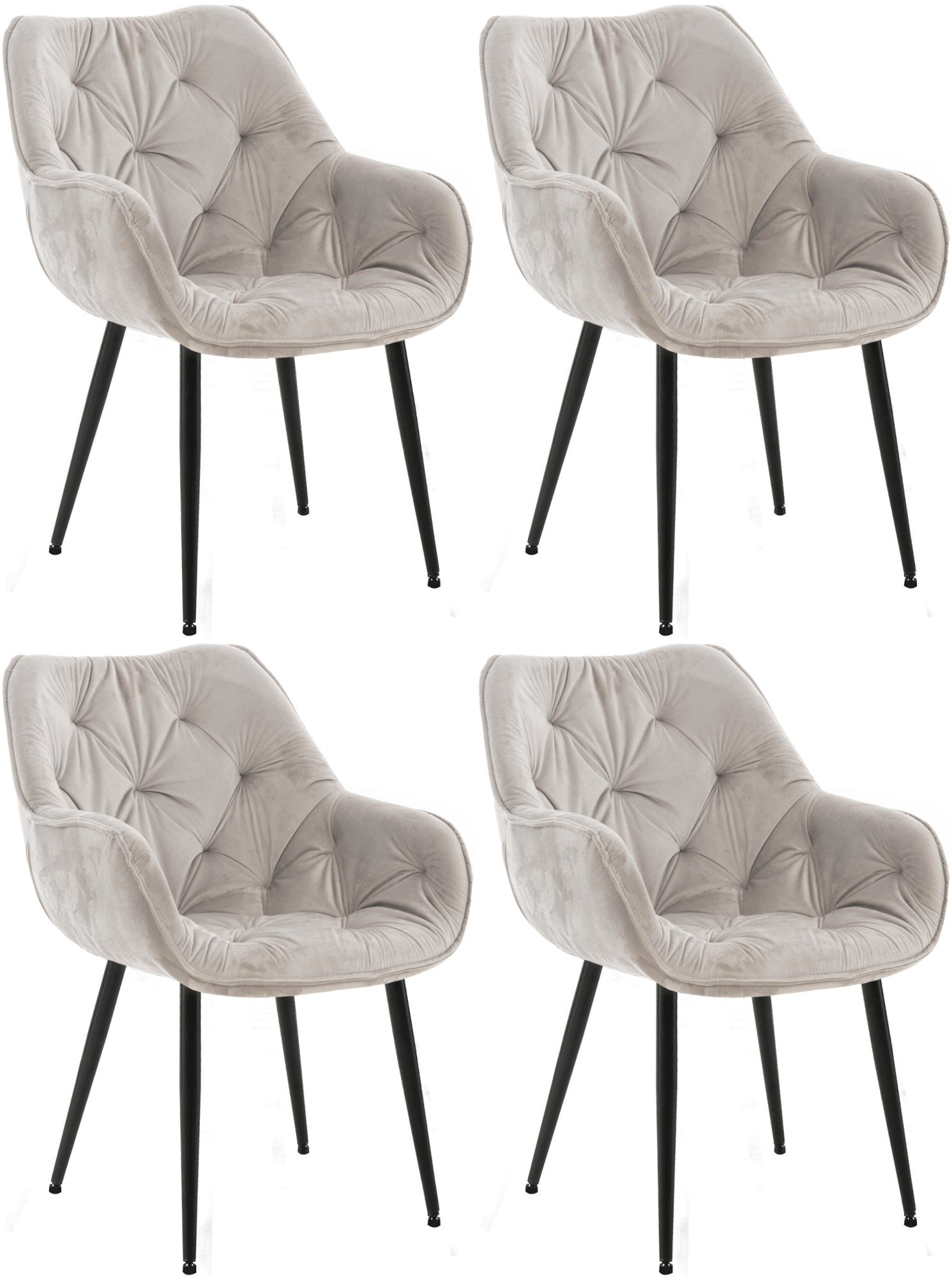 Set van 4 Tanna fluwelen stoelen