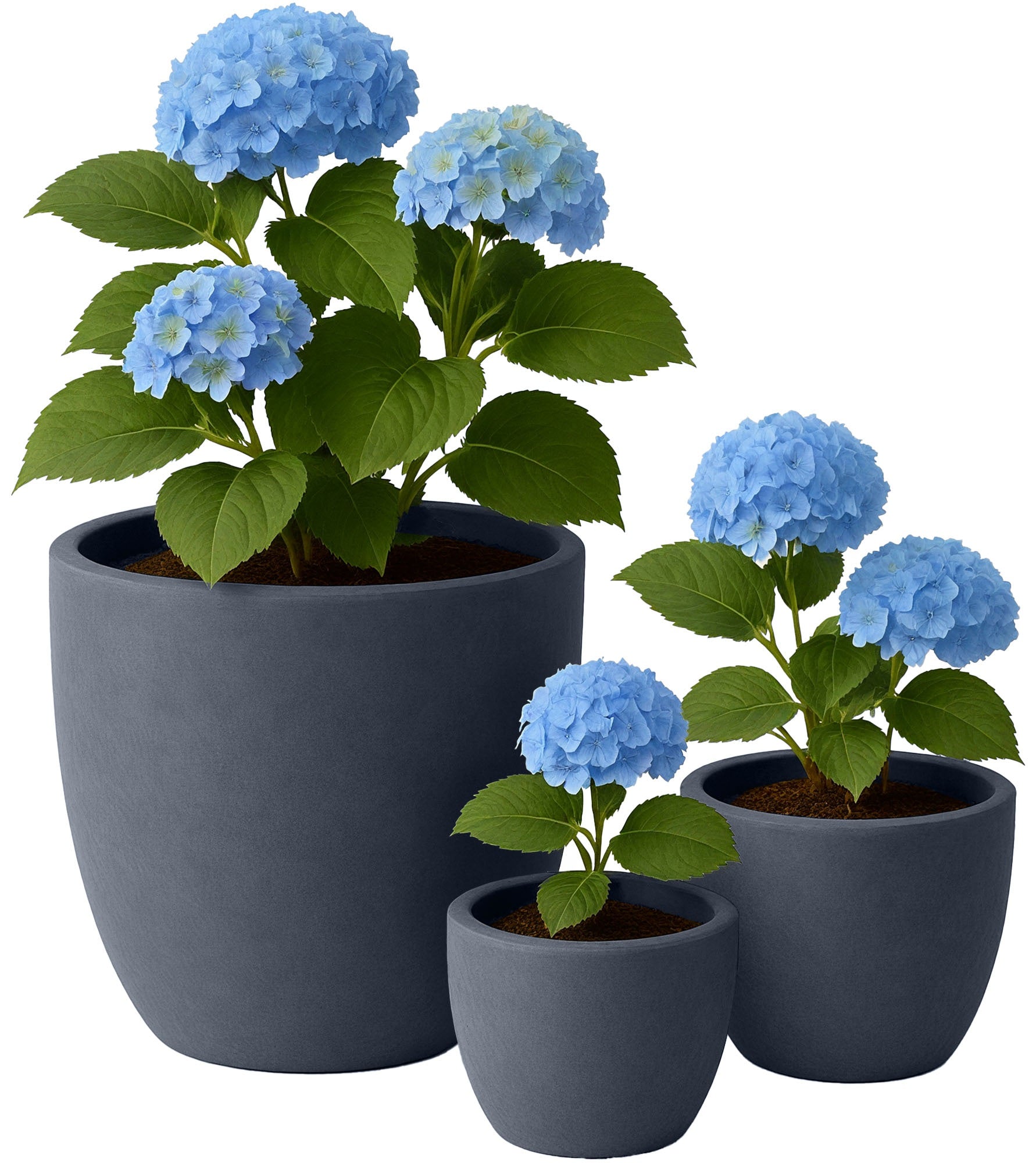 Set of 3 round plant pots 1