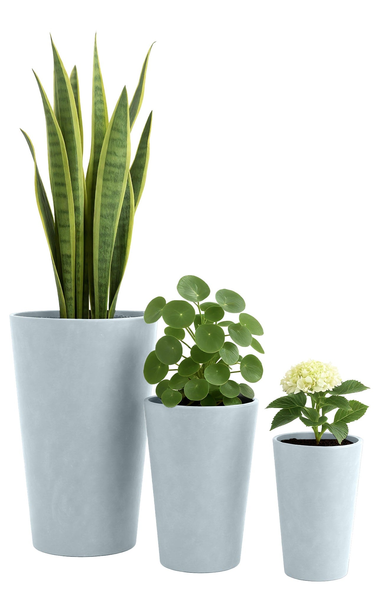 Set of 3 round plant pots 3