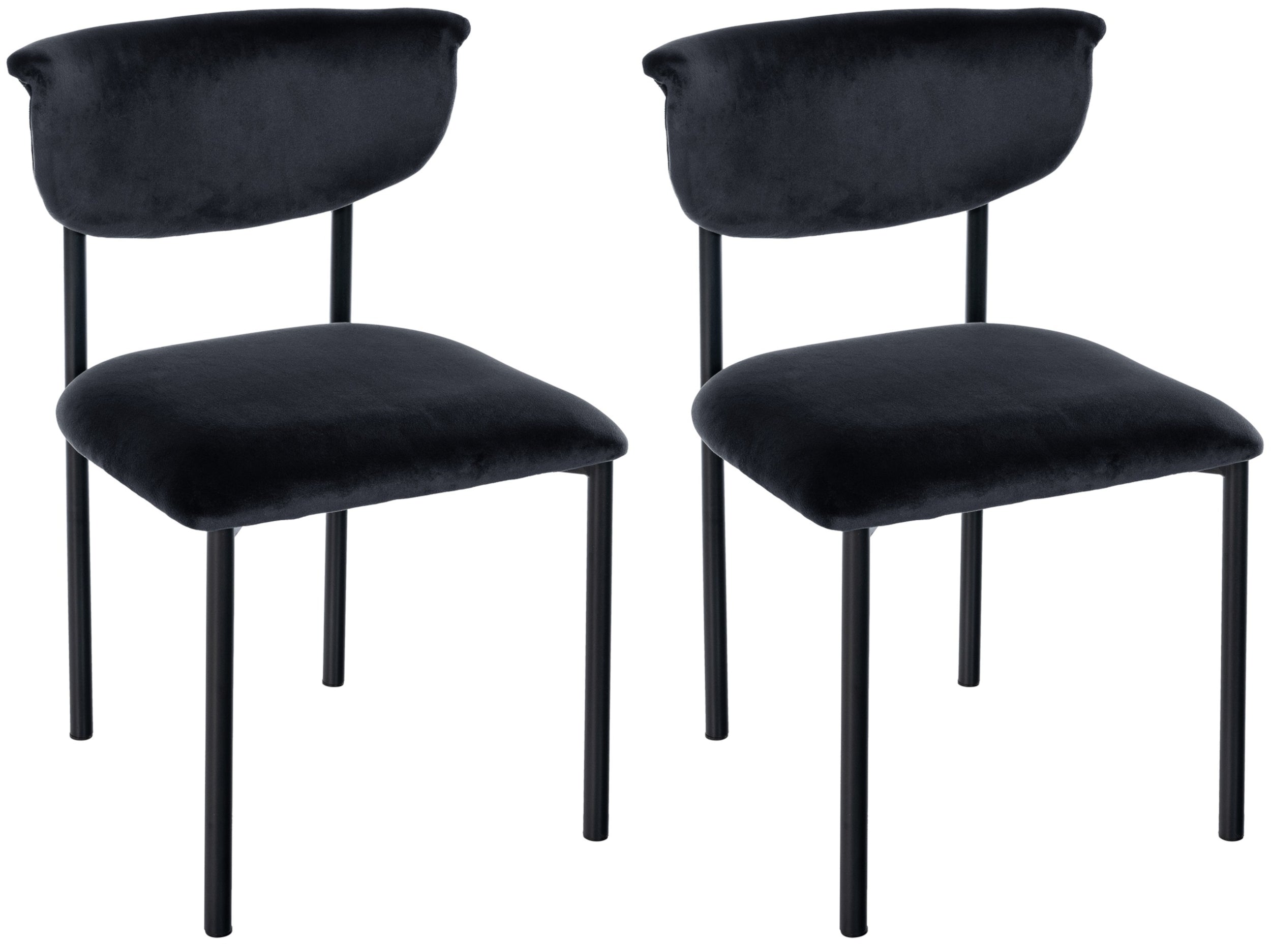 Set van 2 Gambell fluwelen eetkamerstoelen