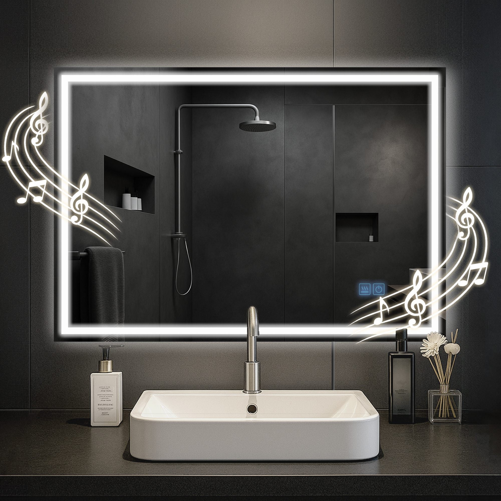Jaffrey bathroom mirror with Bluetooth