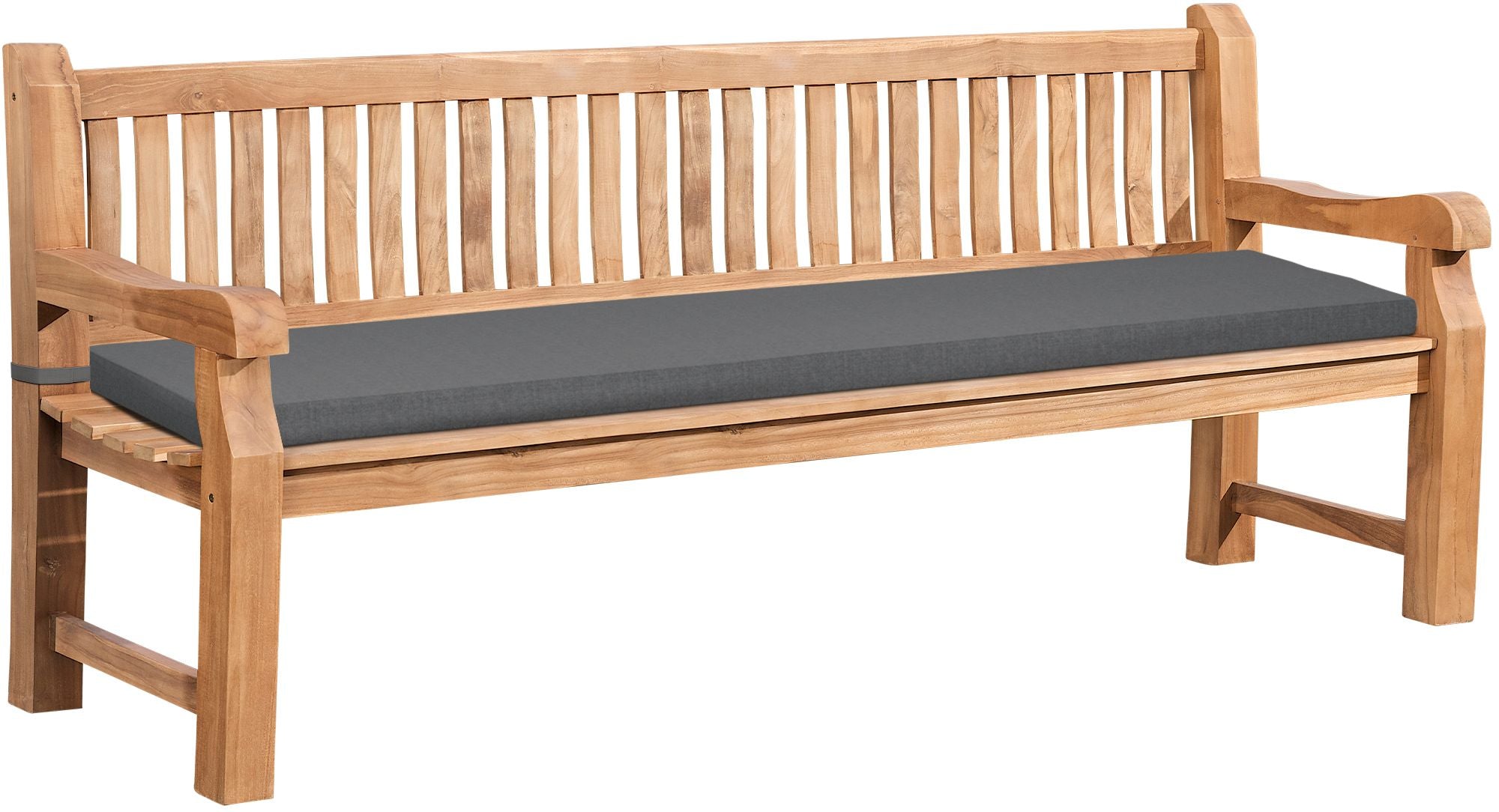 Jackson teak garden bench with seat cushion