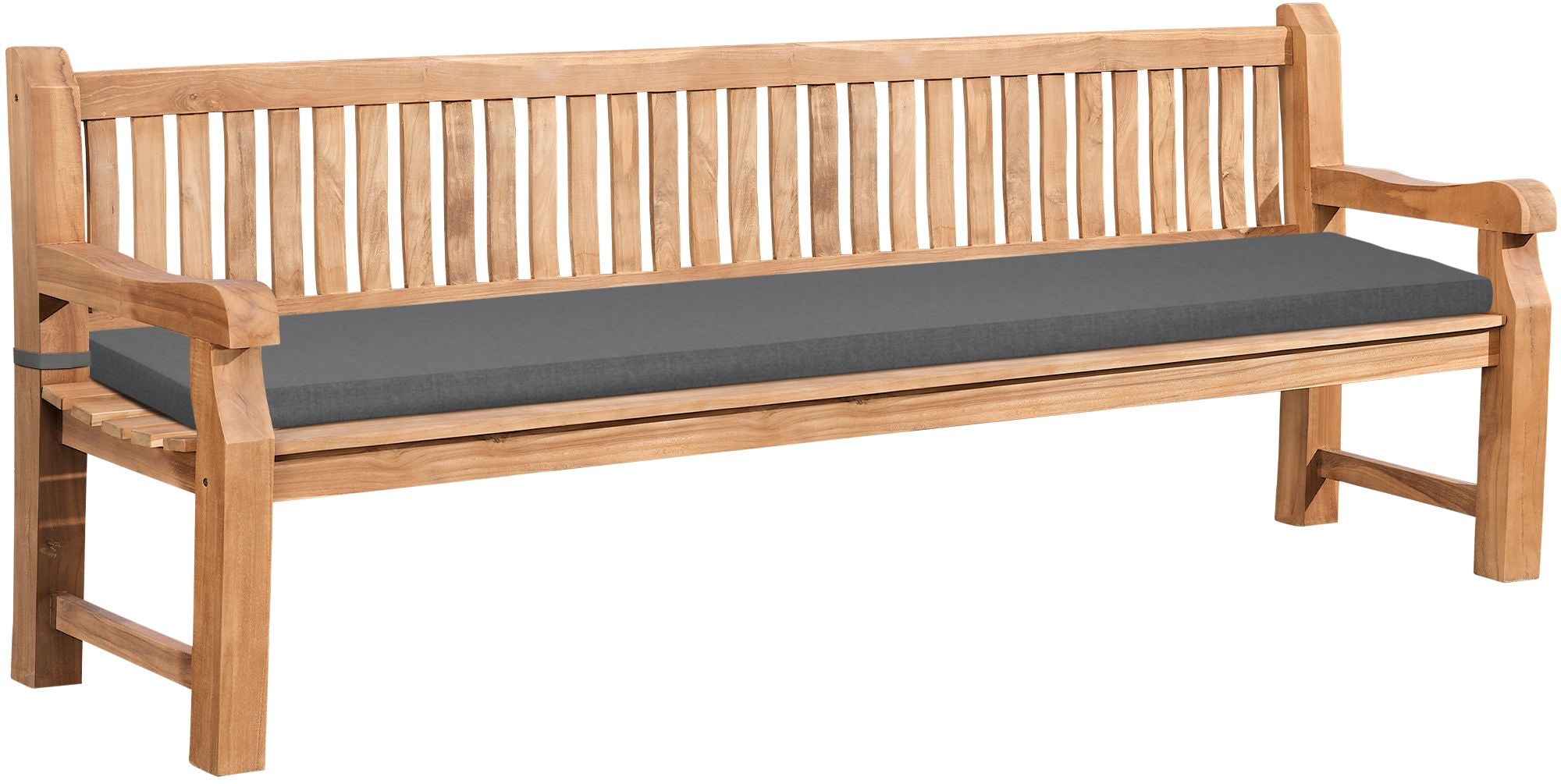 Jackson teak garden bench with seat cushion