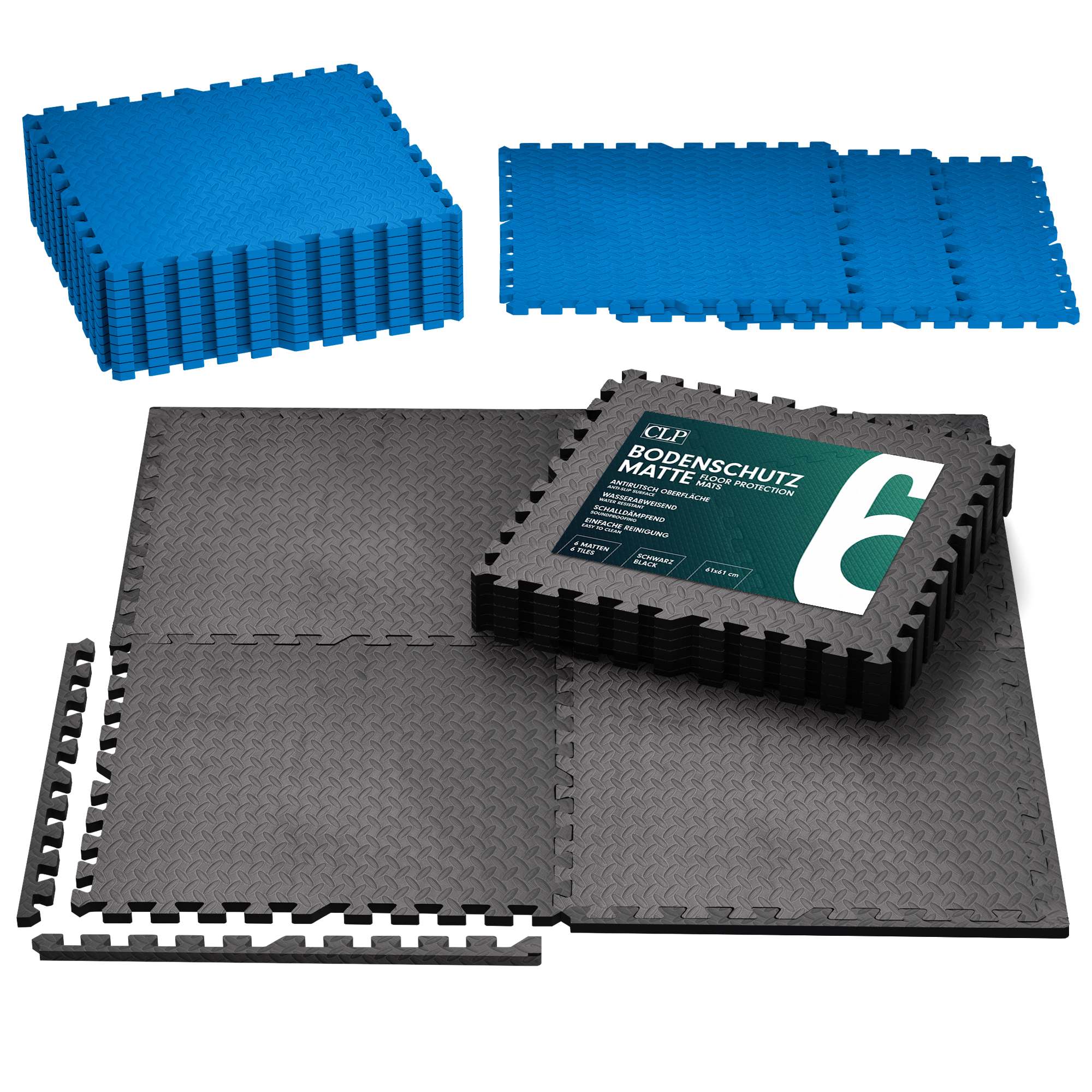 Vloerbeschermingsmatten 60x60 cm set van 6