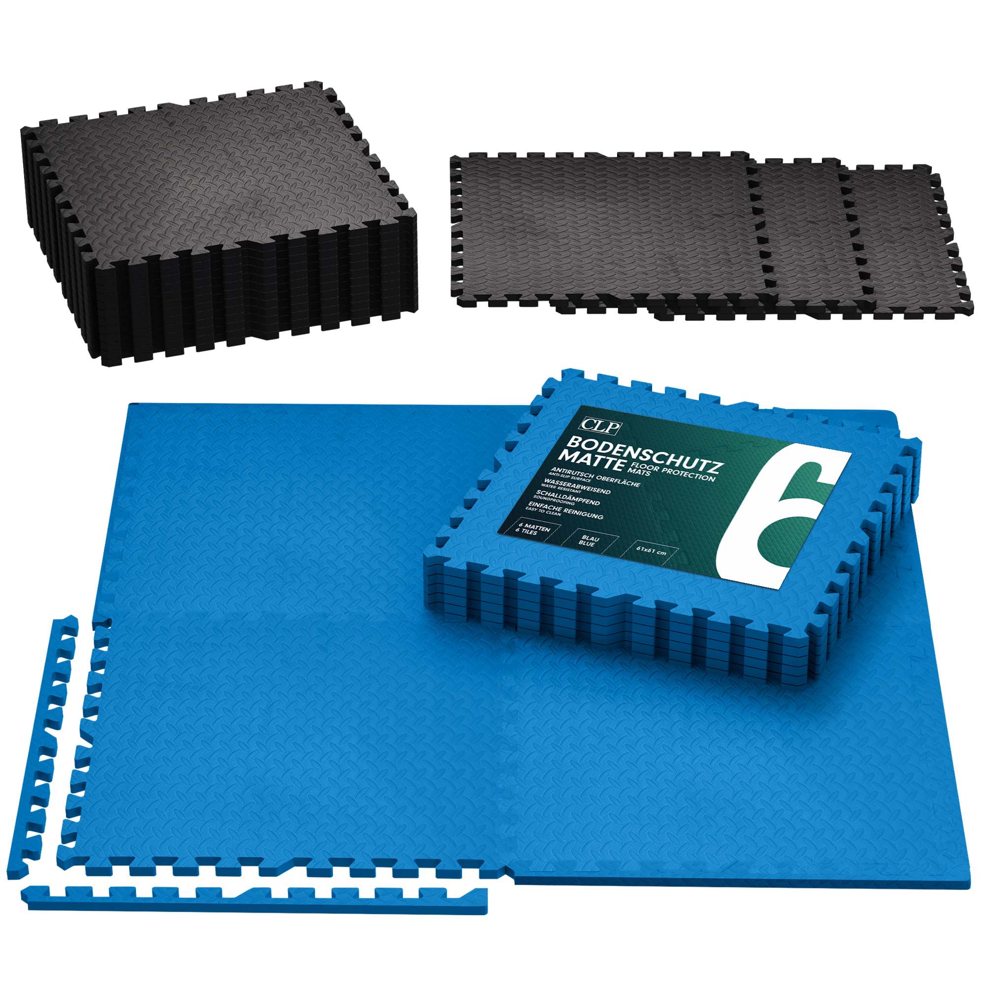 Floor protection mats 60x60 cm set of 6