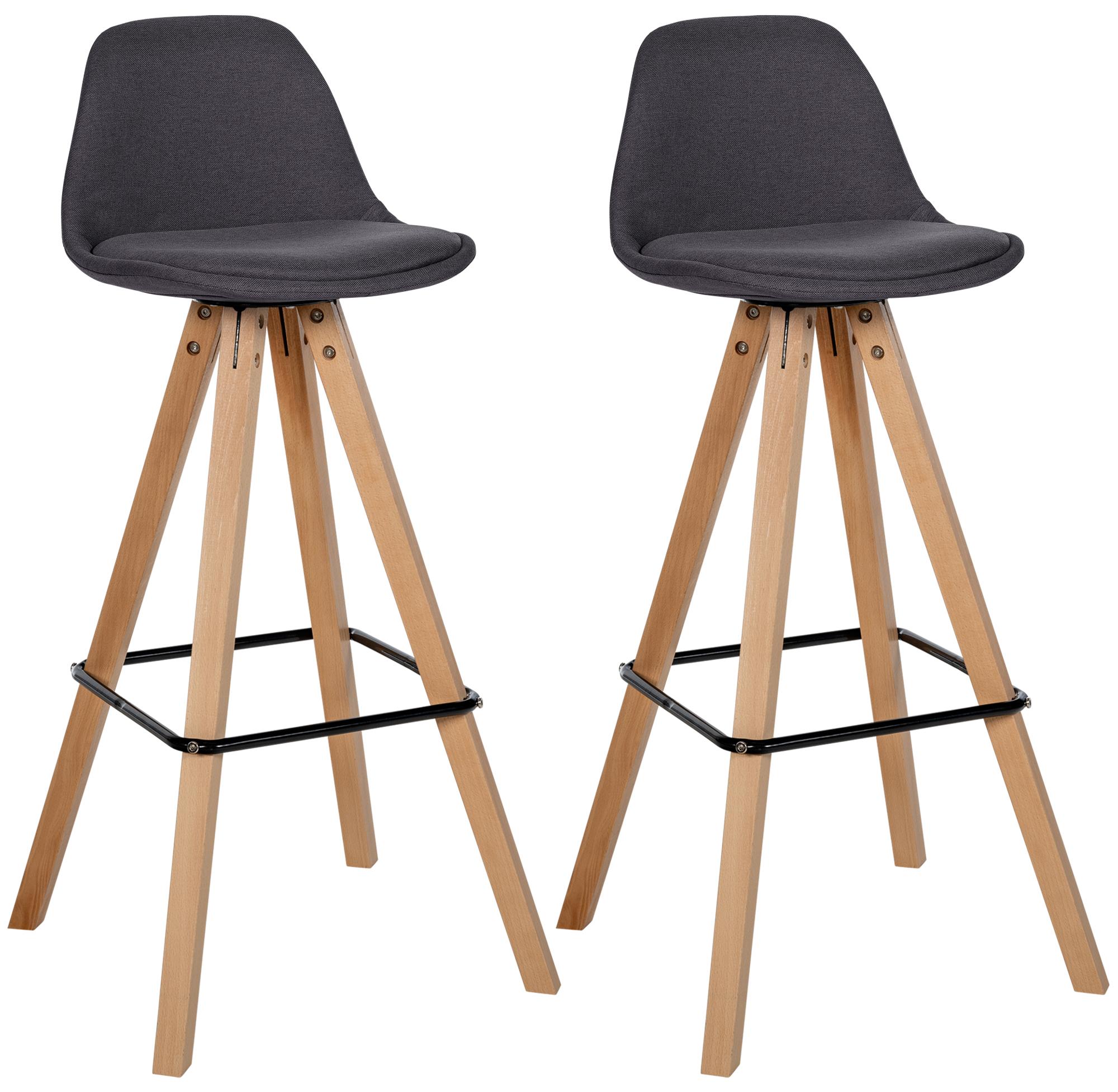 2er Set Barhocker Corbin Stoff Square
