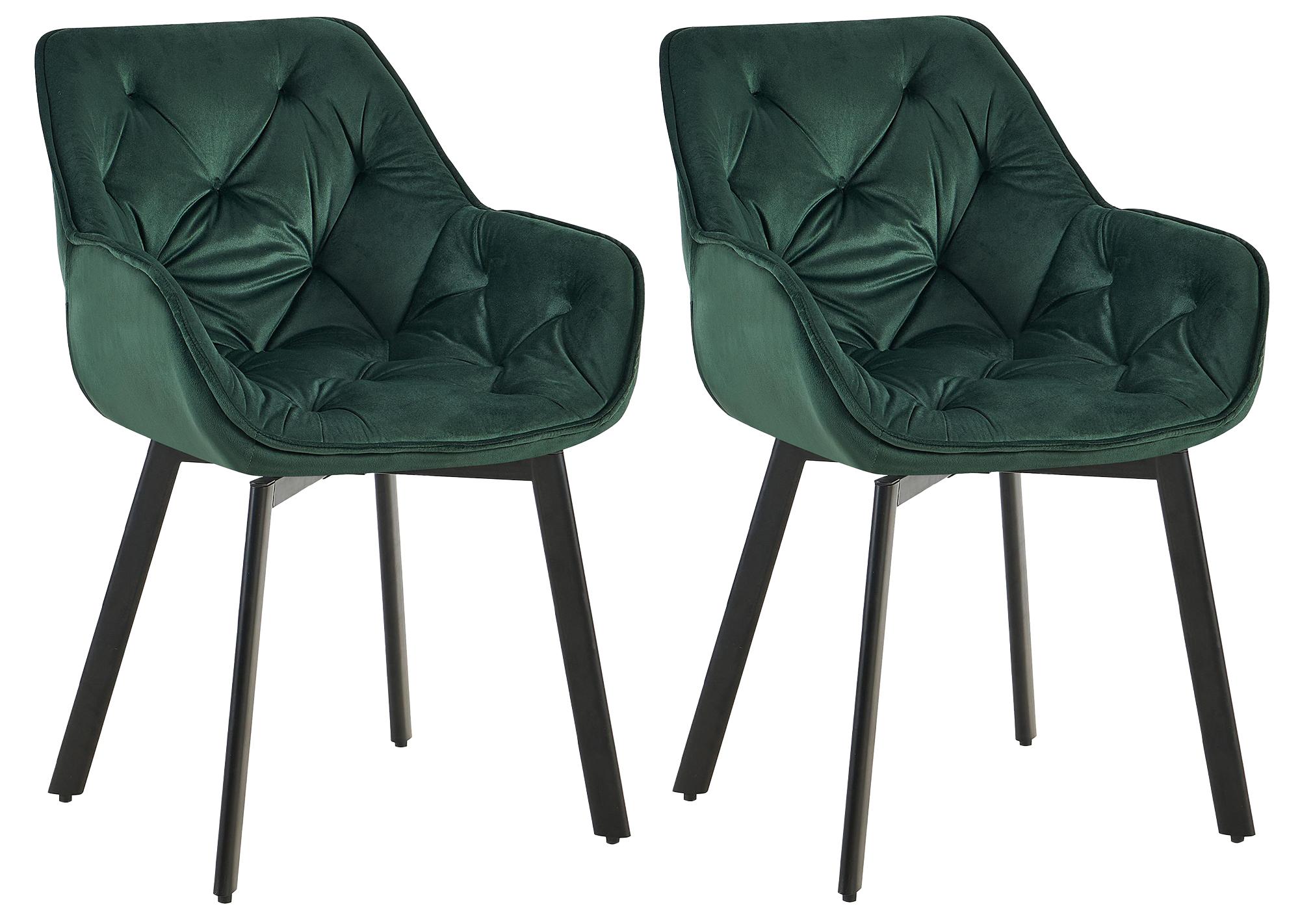 Set of 2 swivel dining chairs Antigo velvet