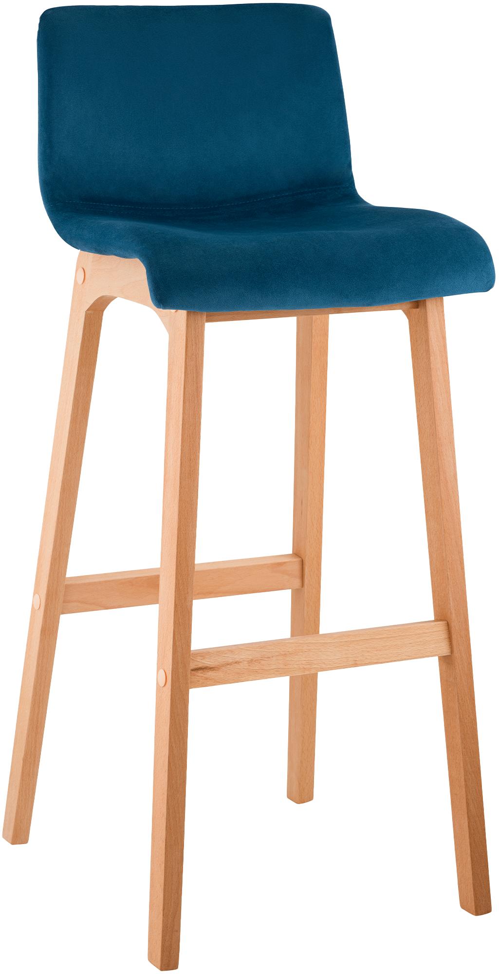 Barhocker Hover Samt Vierfußgestell Natura