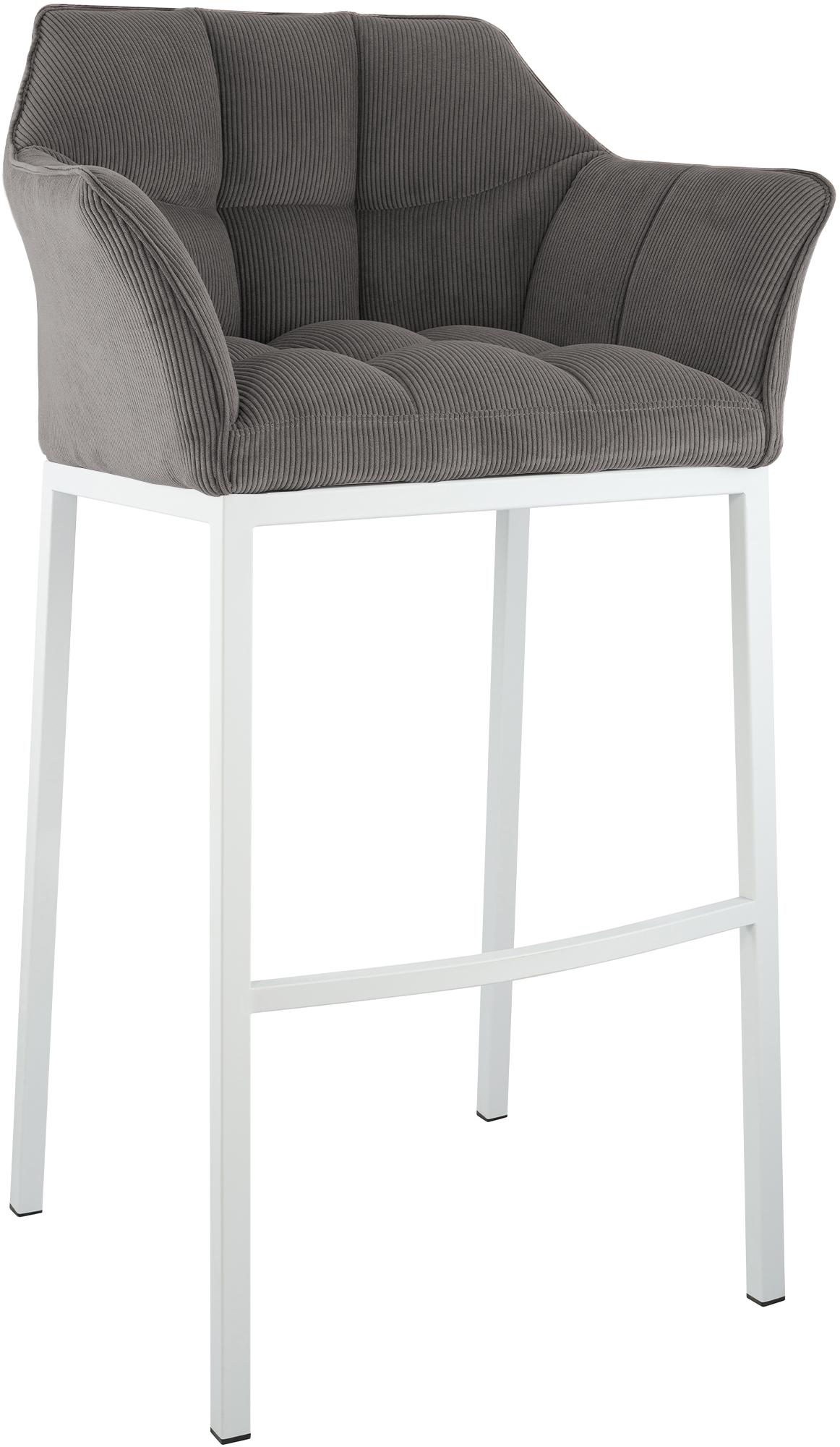 Barhocker Damaso Cord mit Vierfußgestell