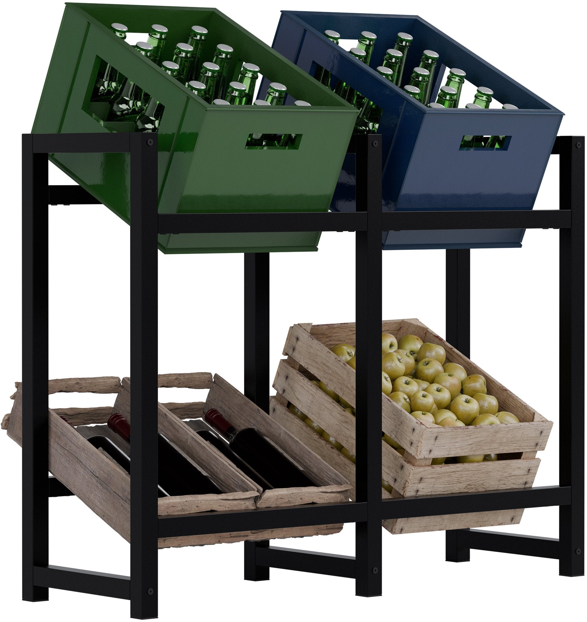 Beverage crate stand stack