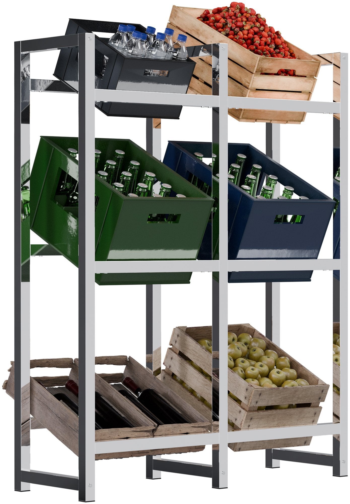 Beverage crate stand stack