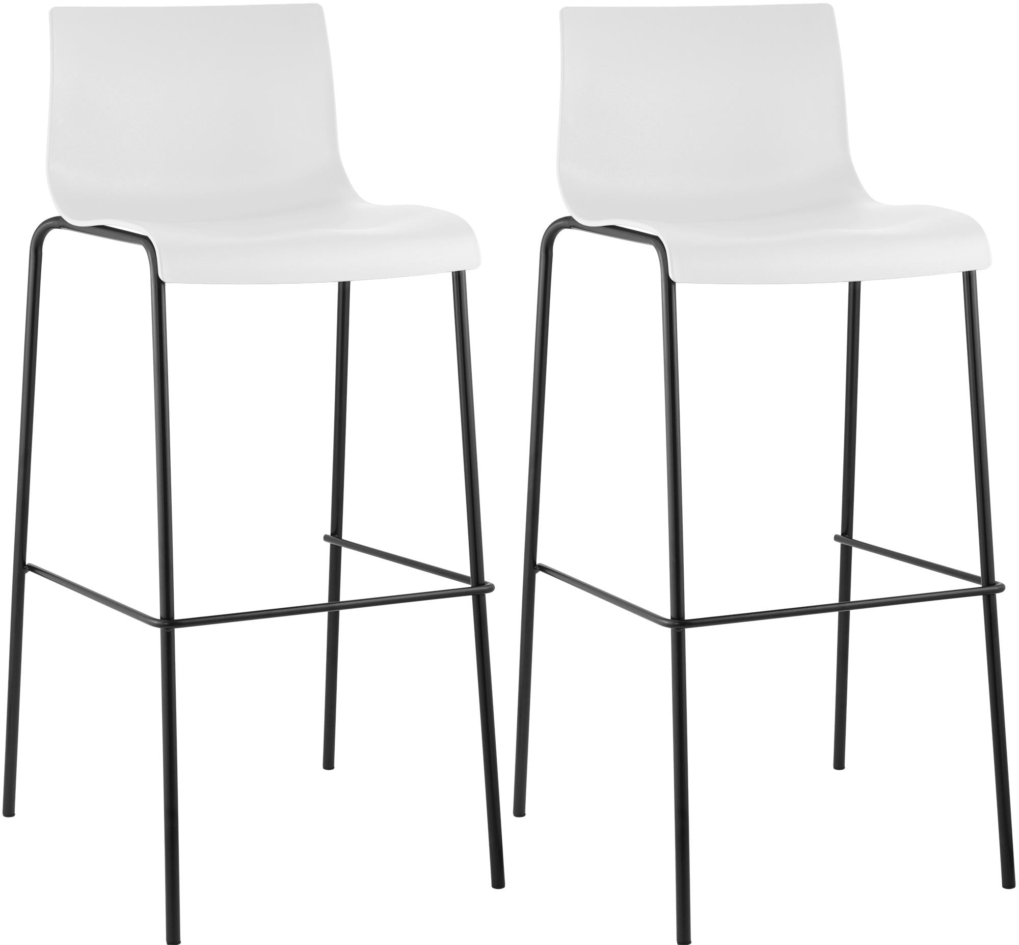 2er Set Barhocker Hoover Kunststoff 4-Fuß Gestell
