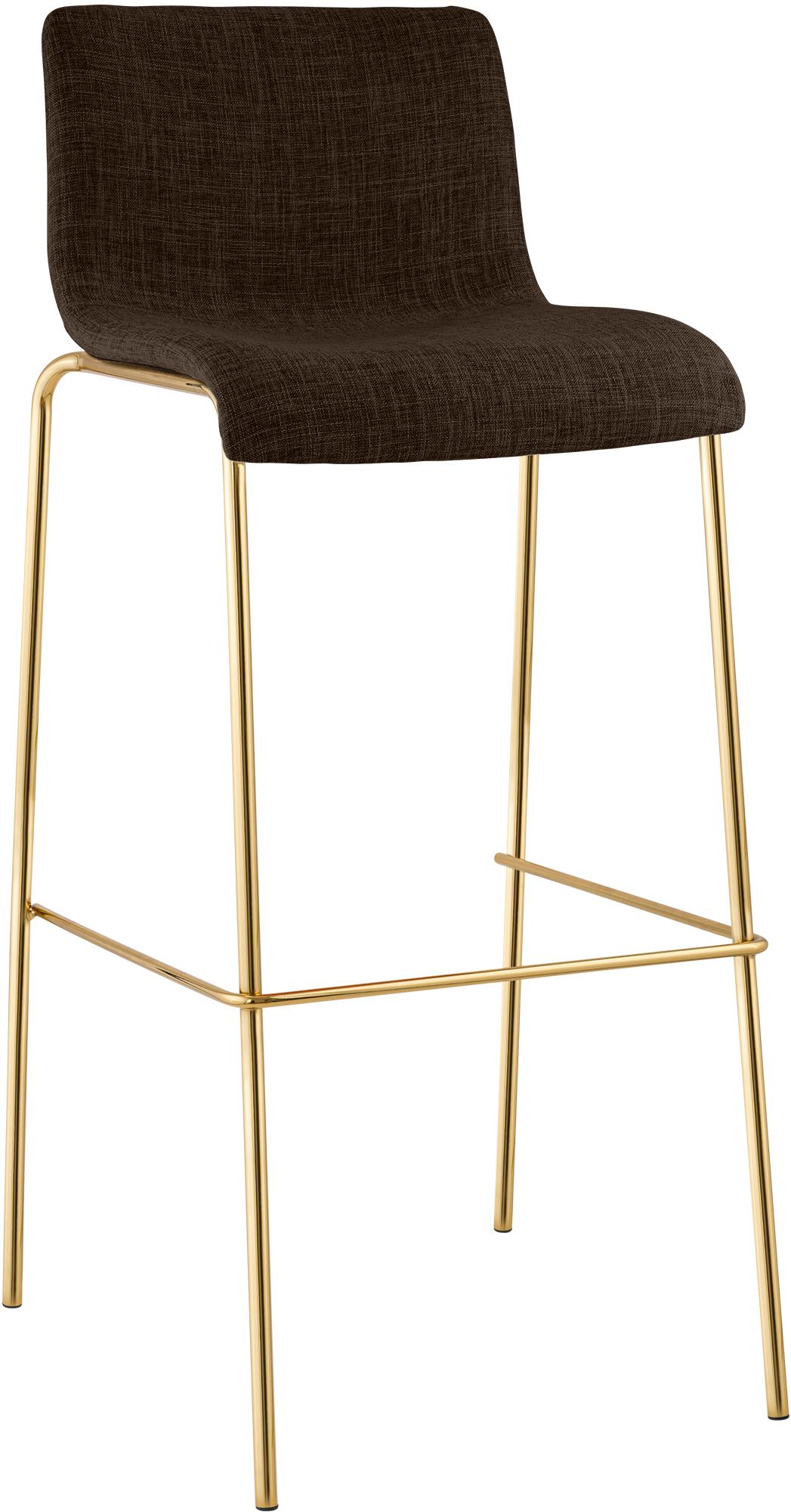 Hover Fabric Bar Stool Gold Four-Leg Base