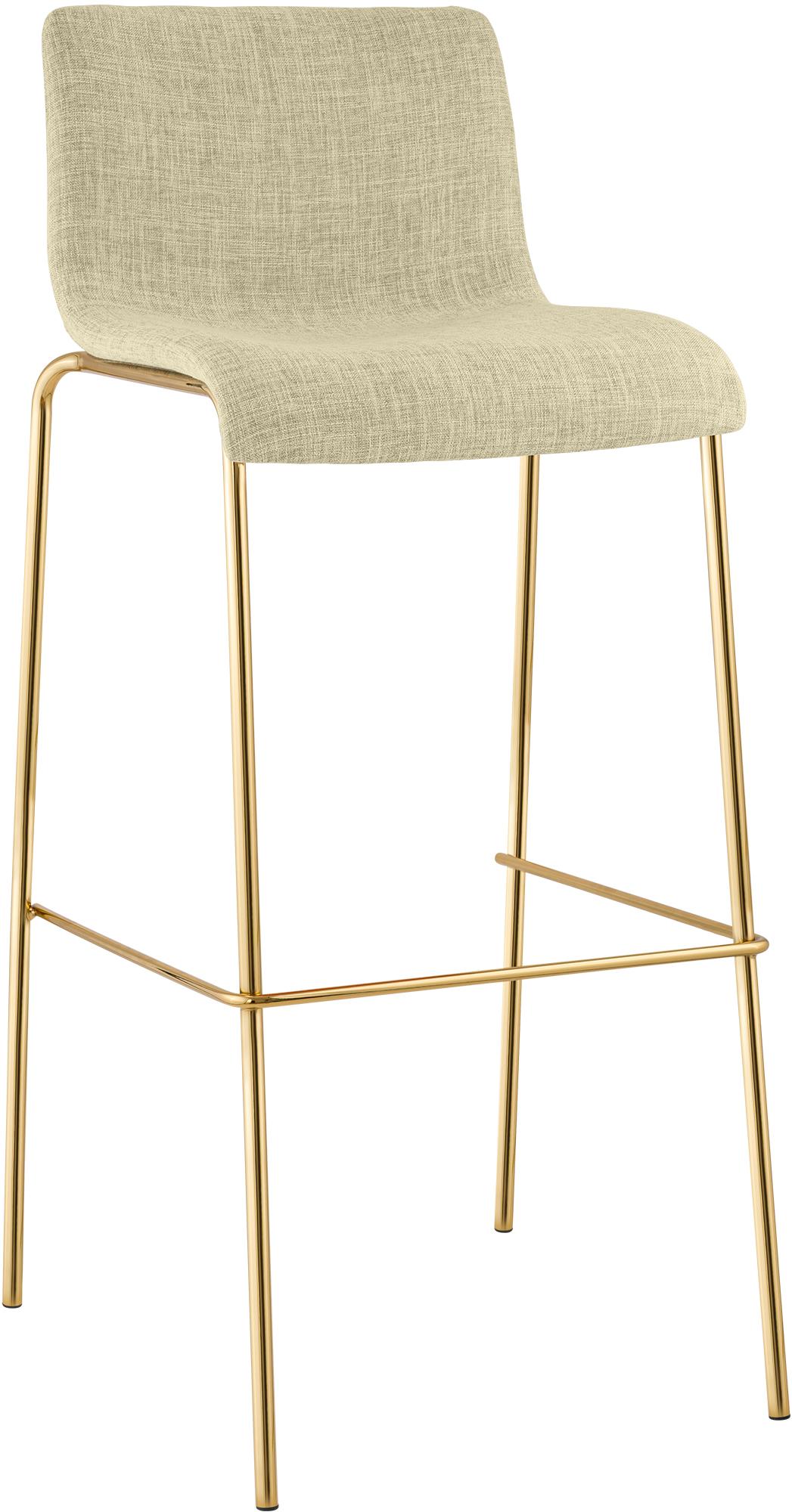 Hover Fabric Bar Stool Gold Four-Leg Base