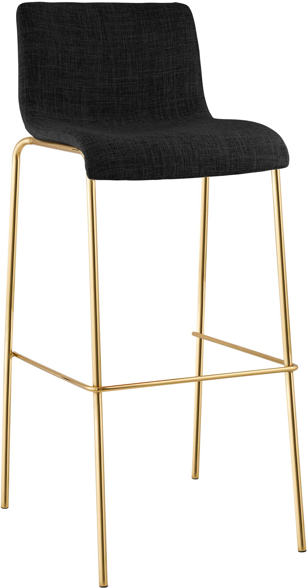 Hover Fabric Bar Stool Gold Four-Leg Base