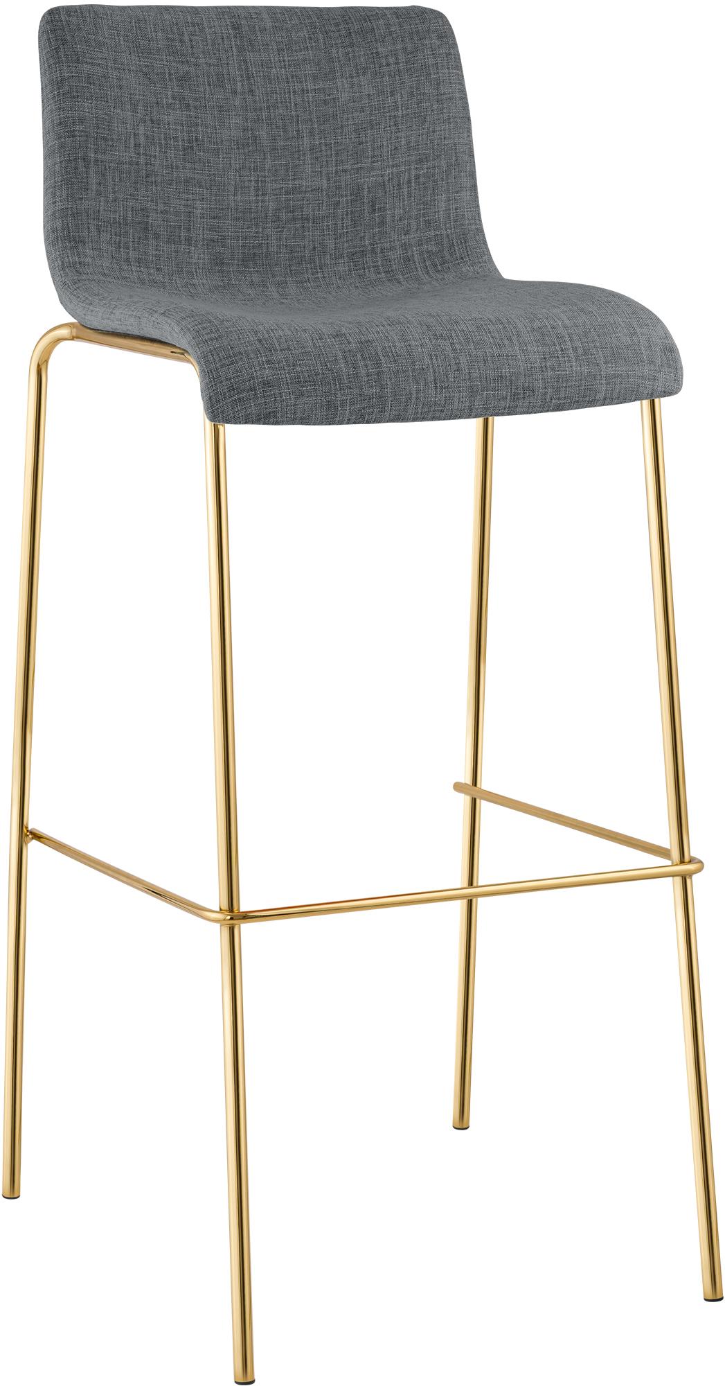 Hover Fabric Bar Stool Gold Four-Leg Base