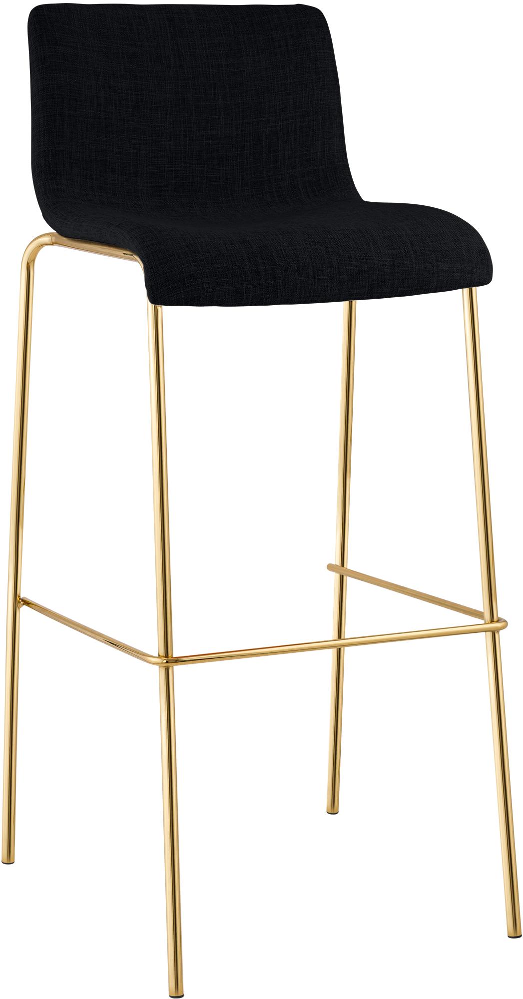 Hover Fabric Bar Stool Gold Four-Leg Base