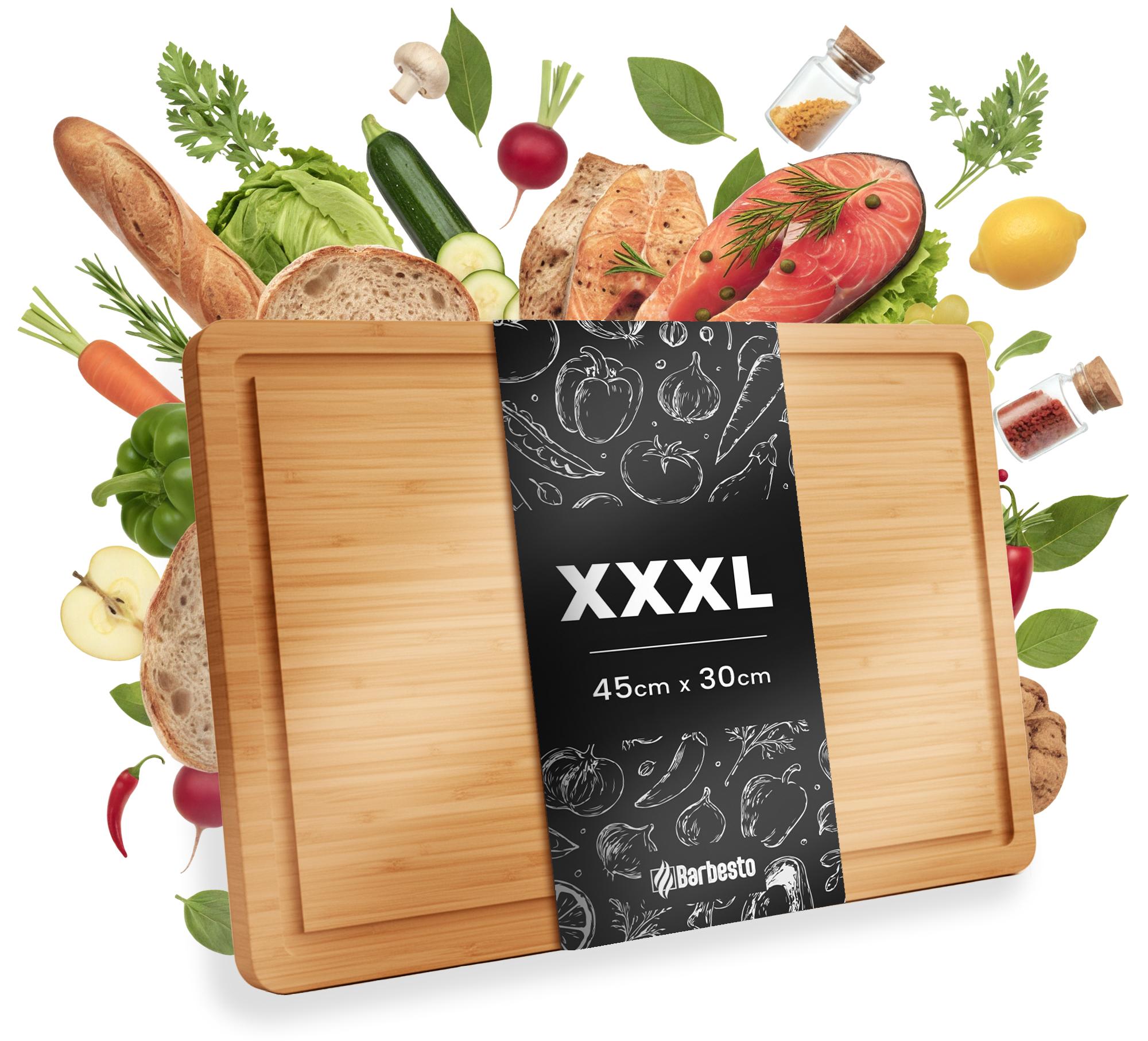 Schneidebrett aus Bambus XXXL 45 x 30 cm