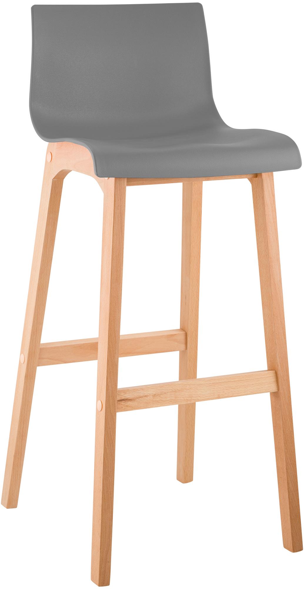 Hover Bar Stool, Plastic, Four-Legged Base, Natural