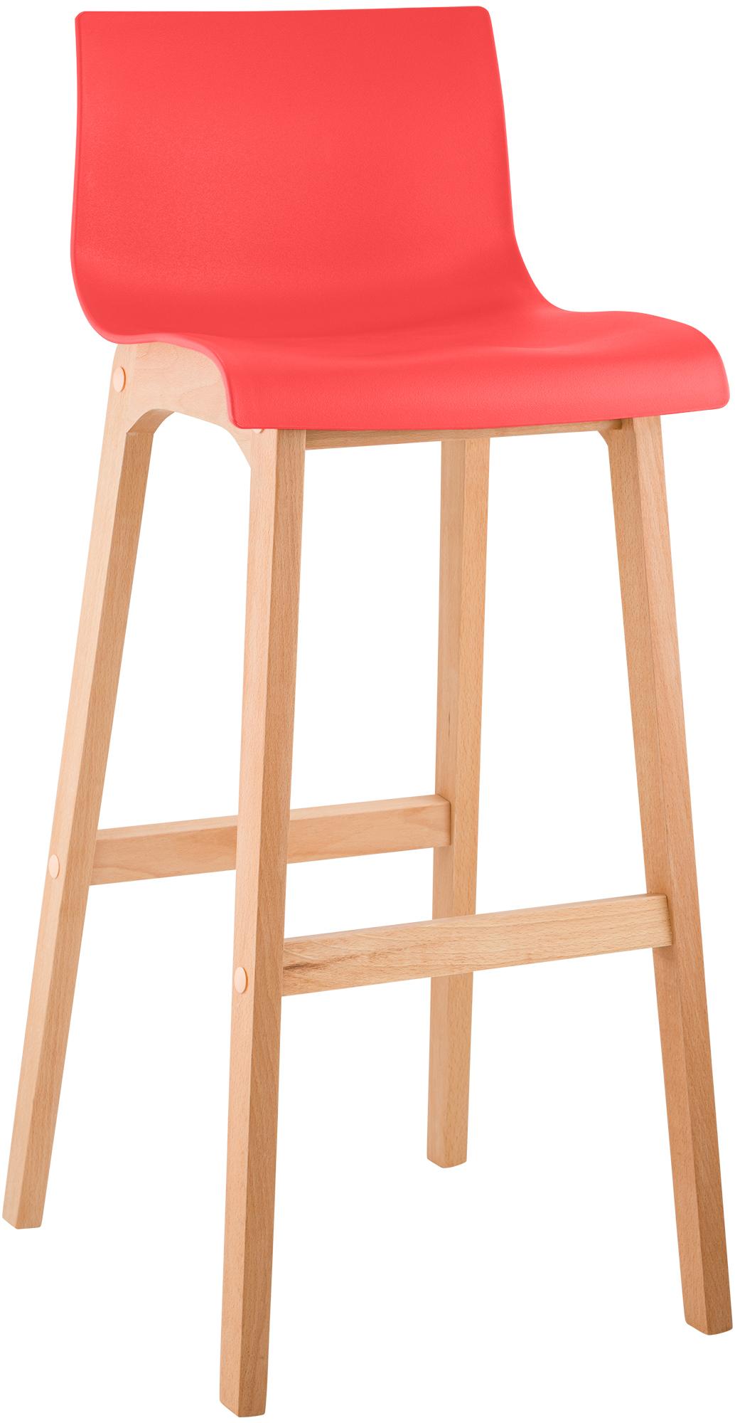 Hover Bar Stool, Plastic, Four-Legged Base, Natural