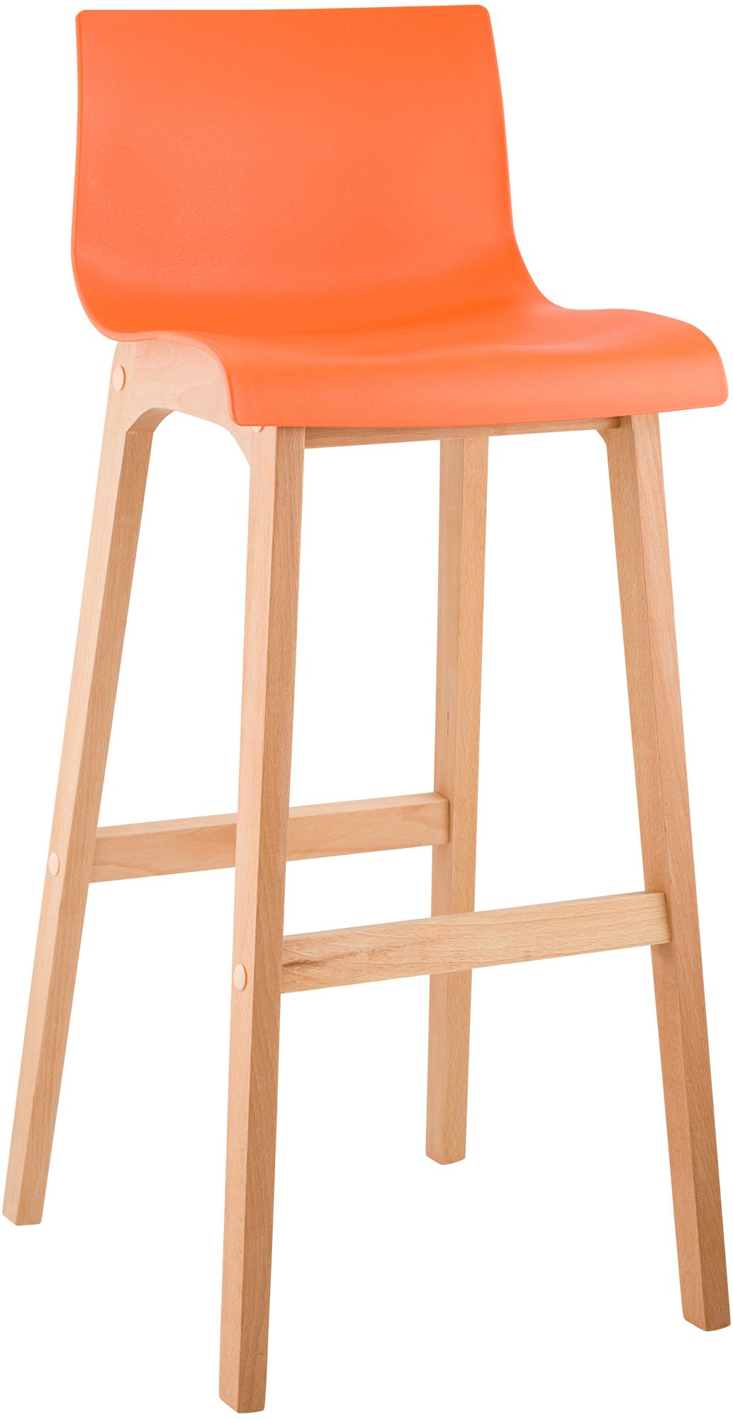 Hover Bar Stool, Plastic, Four-Legged Base, Natural