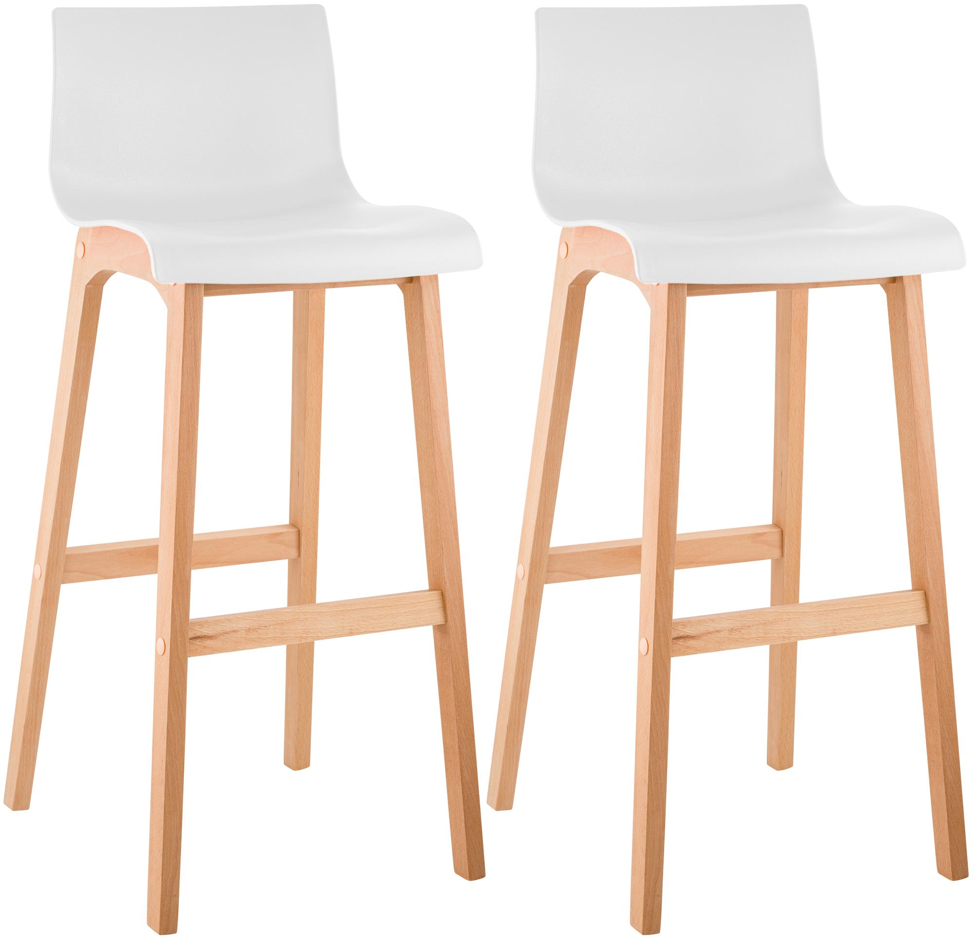 2er Set Barhocker Hover Kunststoff Vierfußgestell Natura