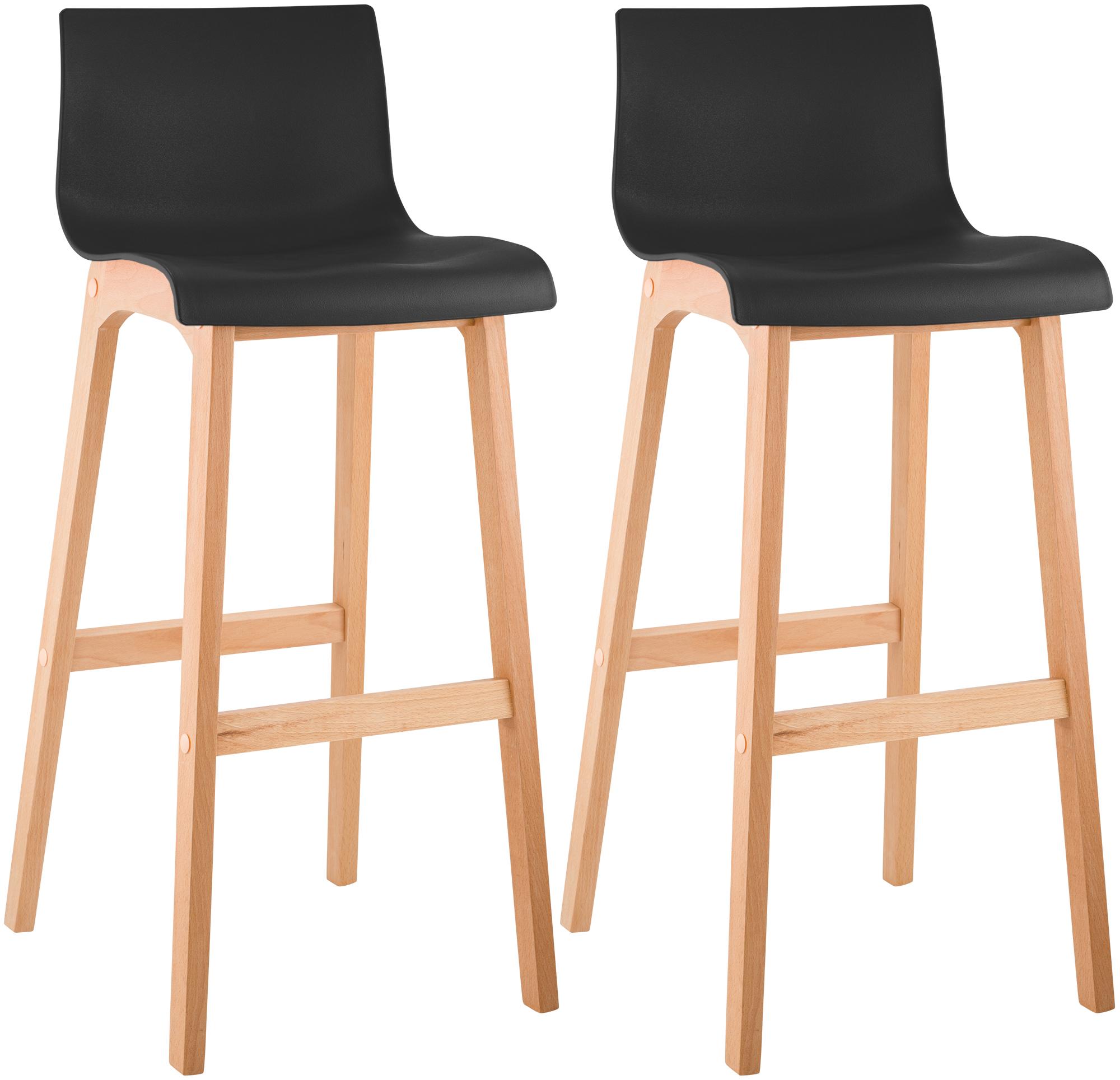 2er Set Barhocker Hover Kunststoff Vierfußgestell Natura