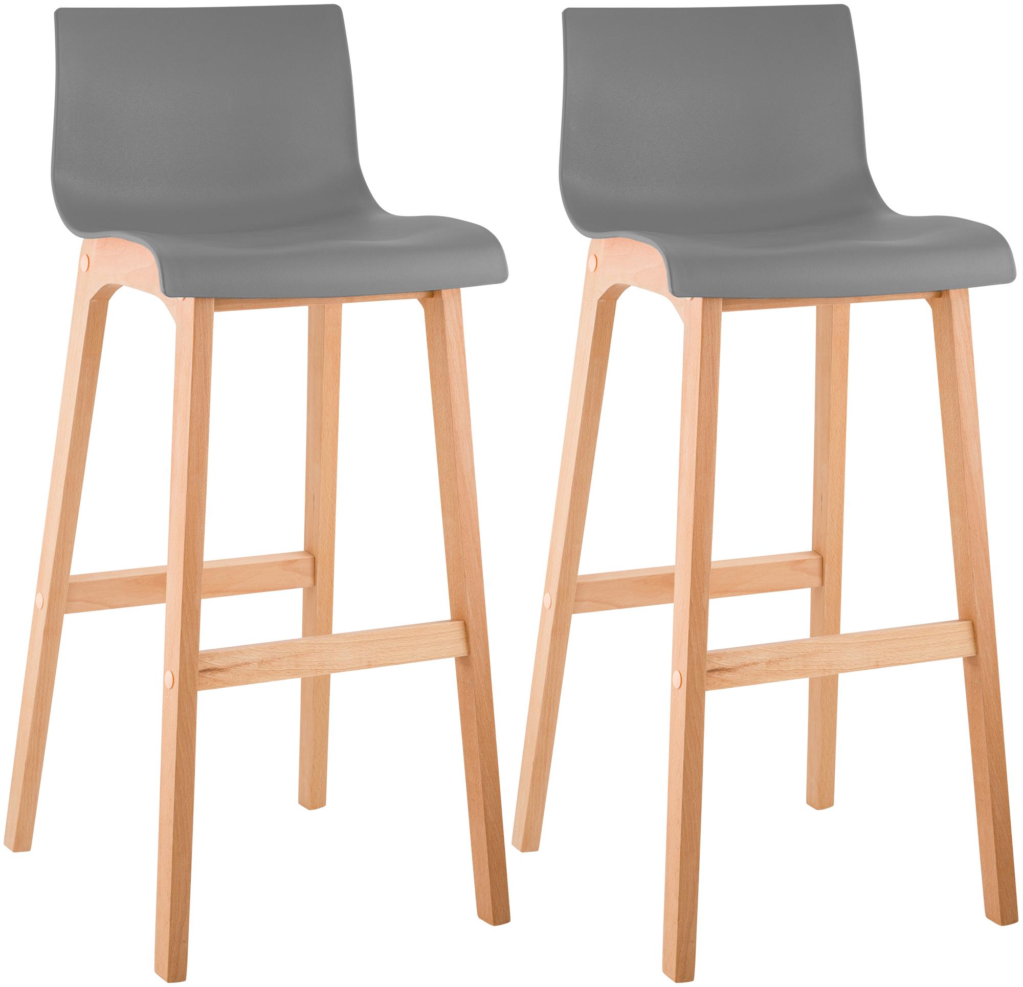 2er Set Barhocker Hover Kunststoff Vierfußgestell Natura