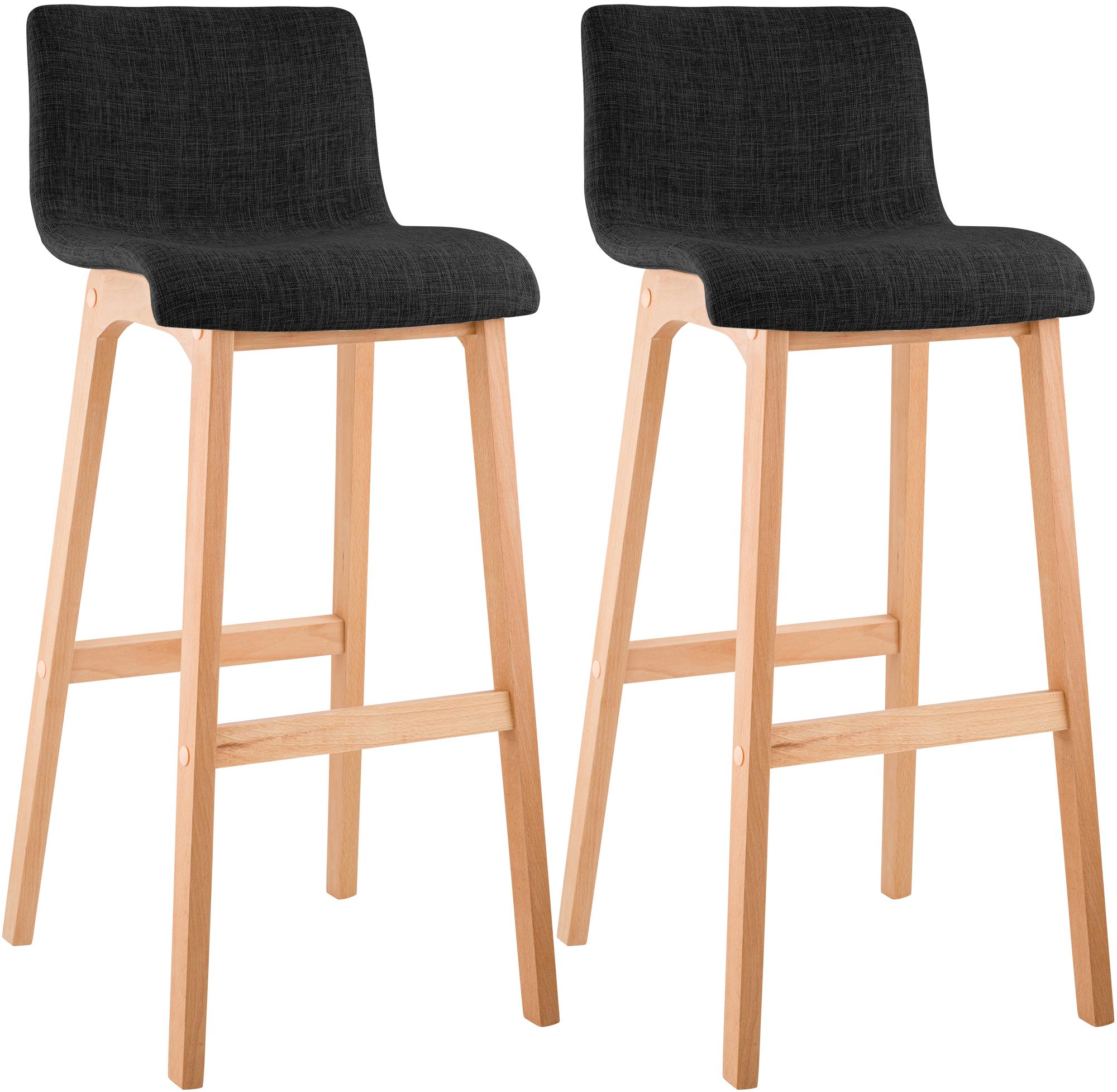 2er Set Barhocker Hover Stoff Vierfußgestell Natura