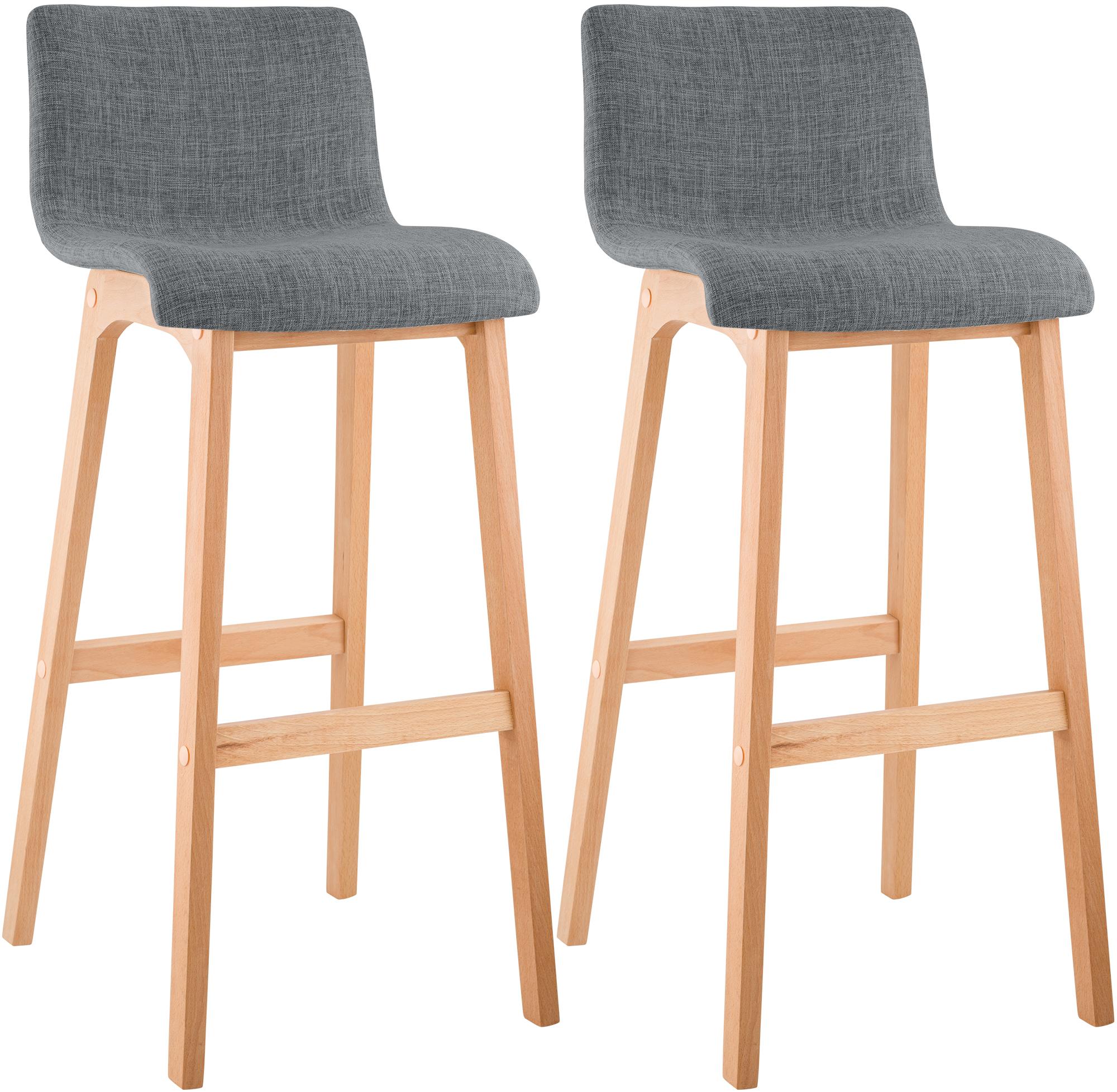 2er Set Barhocker Hover Stoff Vierfußgestell Natura